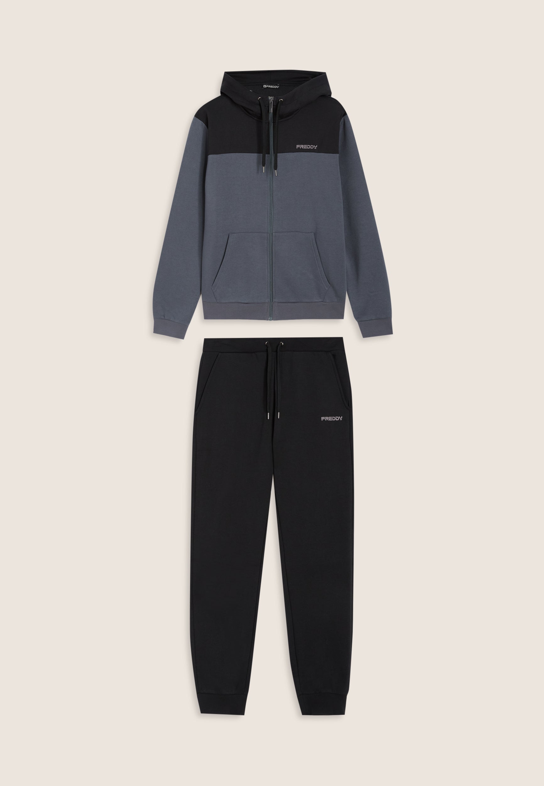freddy-tuta-uomo-con-cappuccio-colour-block-in-felpa-garzata image 7