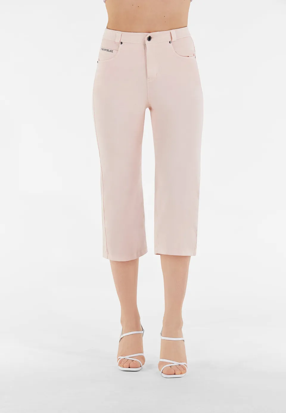 freddy-black-pantaloni-capri-gamba-ampia-3-4-vita-alta image 1