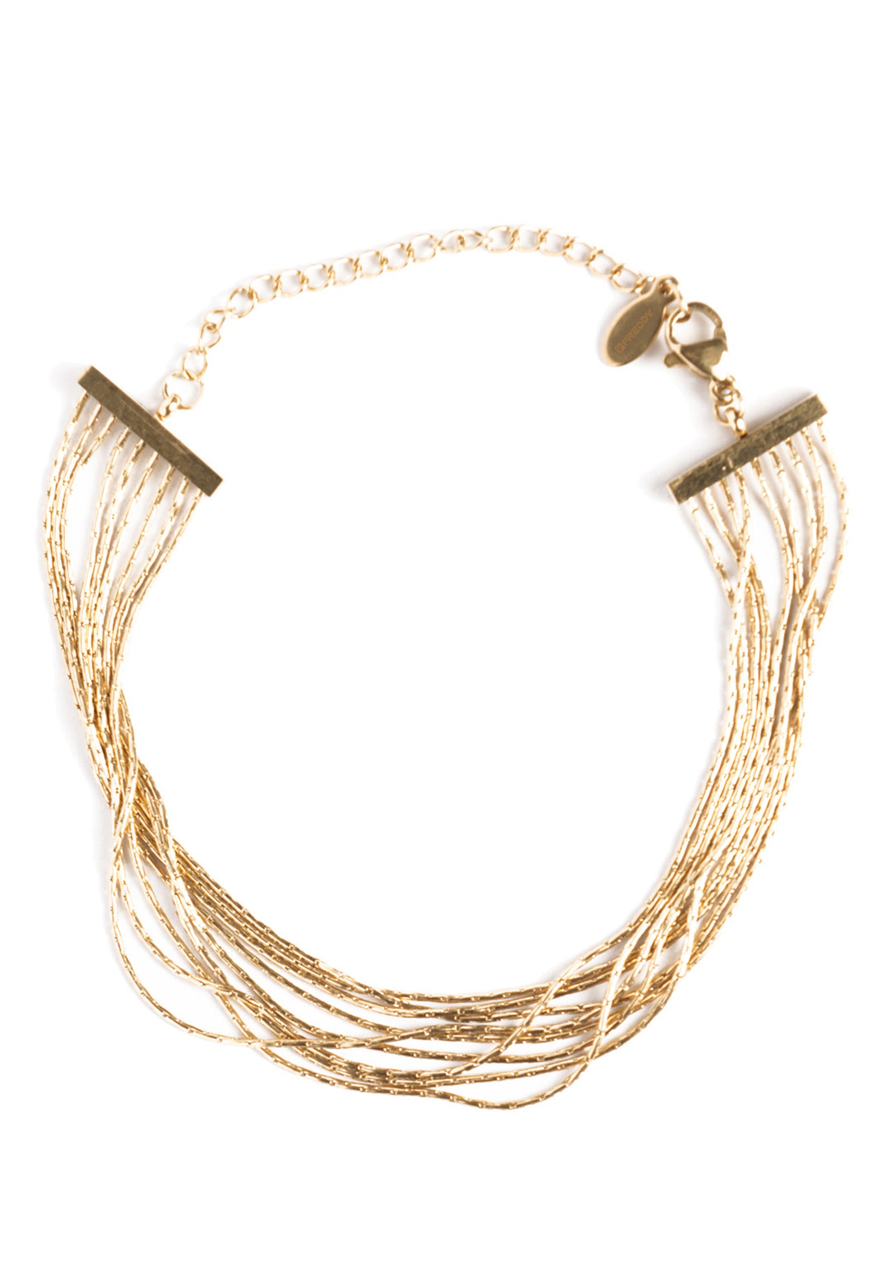 bracciale-multi-filo-in-acciaio-dorato-con-catena-a-spiga image 3