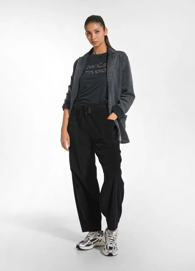 deha-pantalone-ballon-velluto-mille-righe-nero image 1