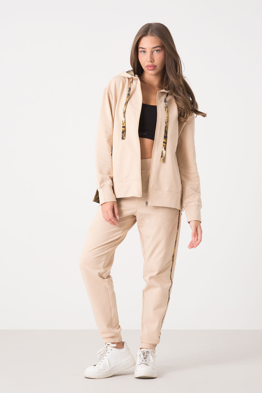 dimensione-danza-felpa-con-cappuccio-full-zip-donna-con-stampa-animalier image 3
