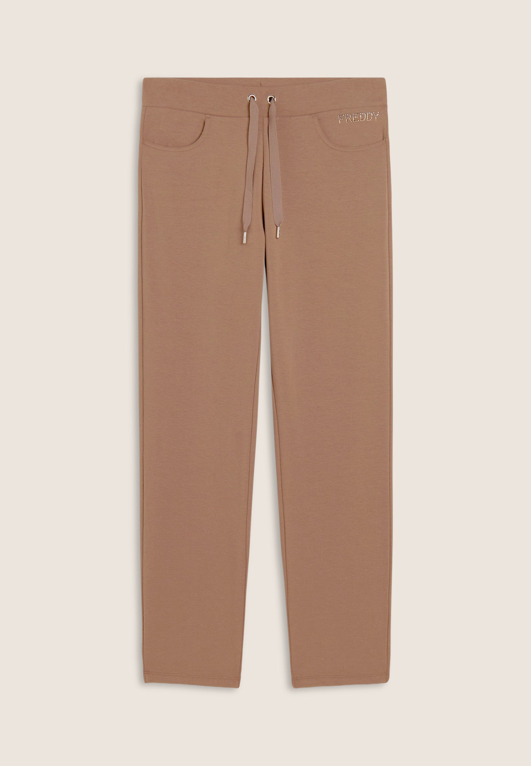 freddy-pantaloni-sportivi-donna-in-felpa-modal-con-tasche-interne-e-strass image 5