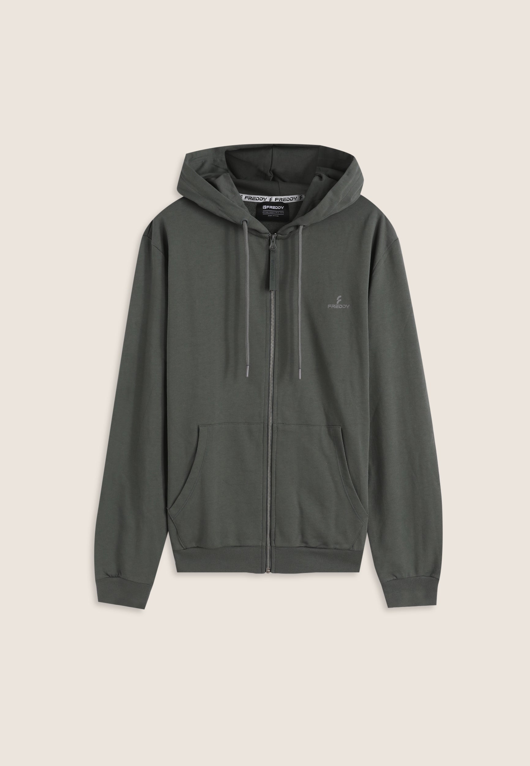 felpa-uomo-freddy-in-cotone-con-zip-e-cappuccio image 1