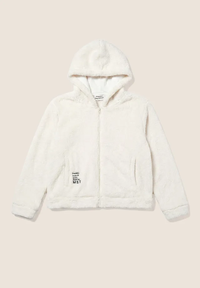 freddy-felpa-donna-in-pile-teddy-con-zip-e-cappuccio image 1