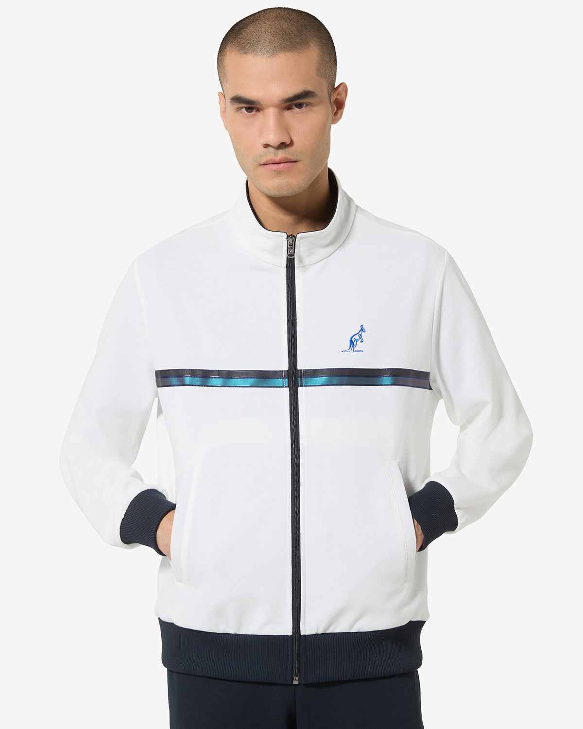 australian-tape-stripe-tracksuit-tuta-fixed-piquet-bianca-con-blue-tape image 3