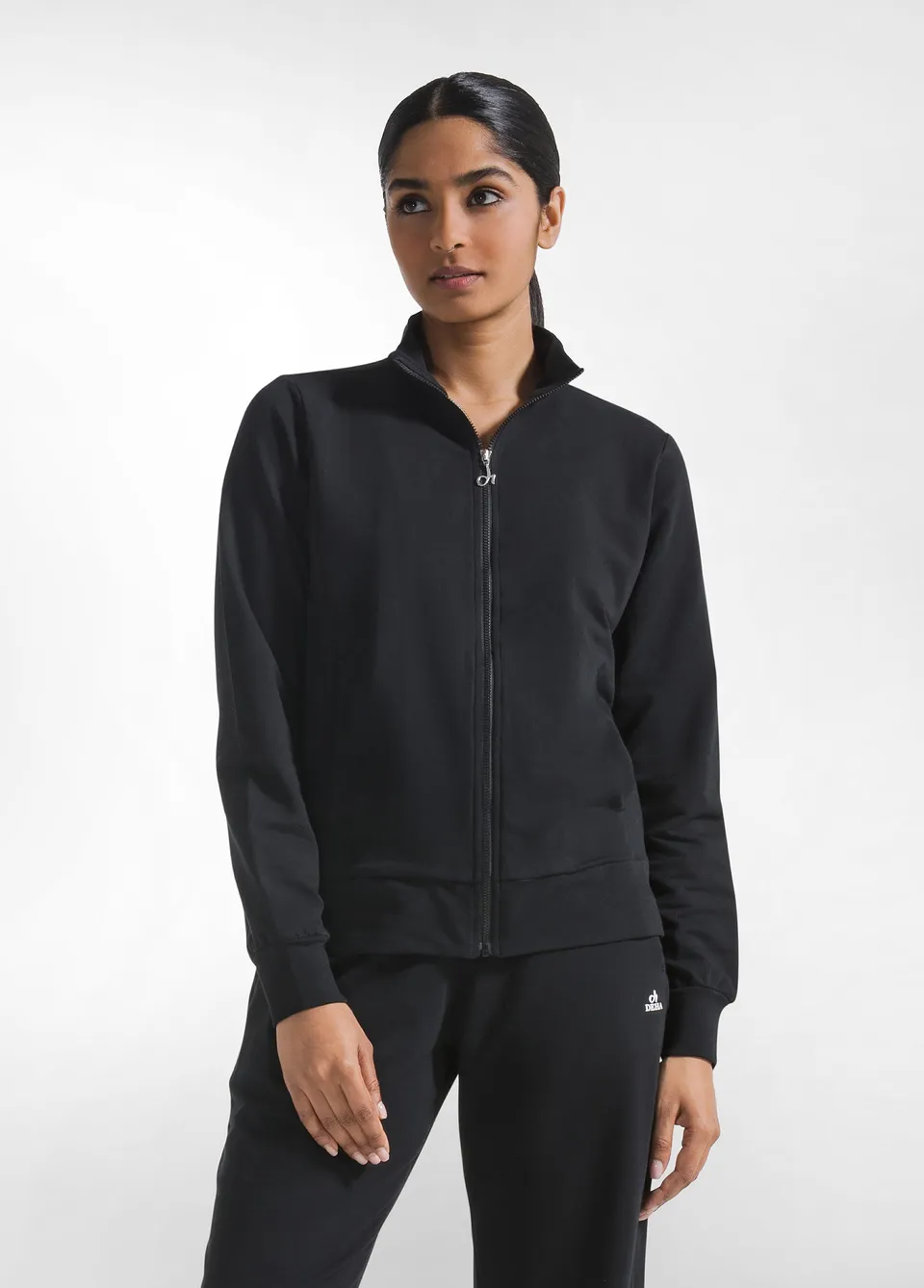 deha-d42240-felpa-leggera-core-con-zip-nero image 1