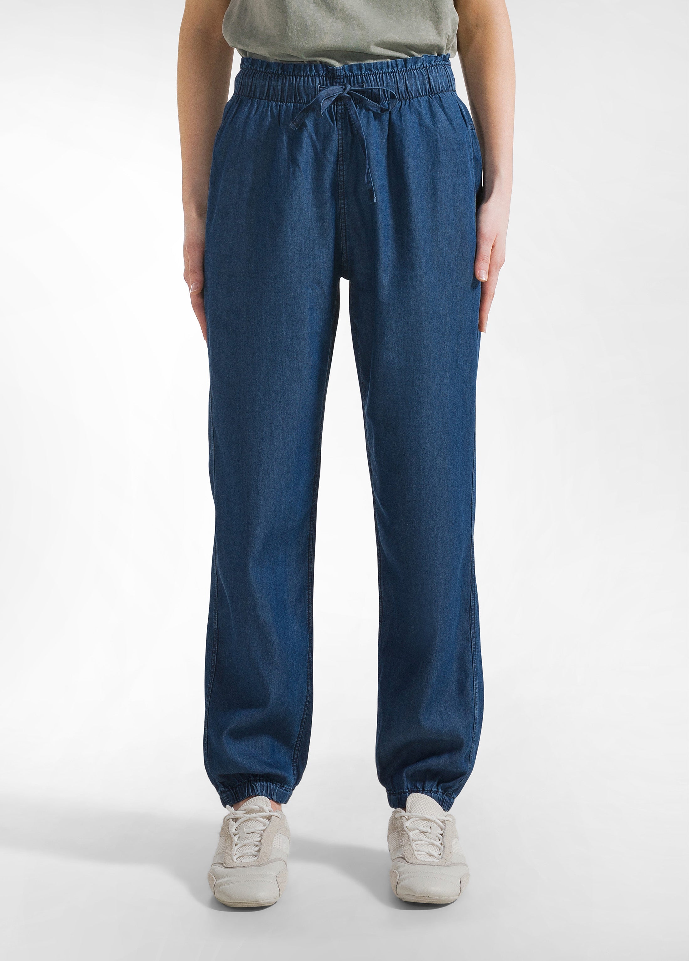 deha-a00797-pantalone-jogger-in-denim-lyocell-blu image 2