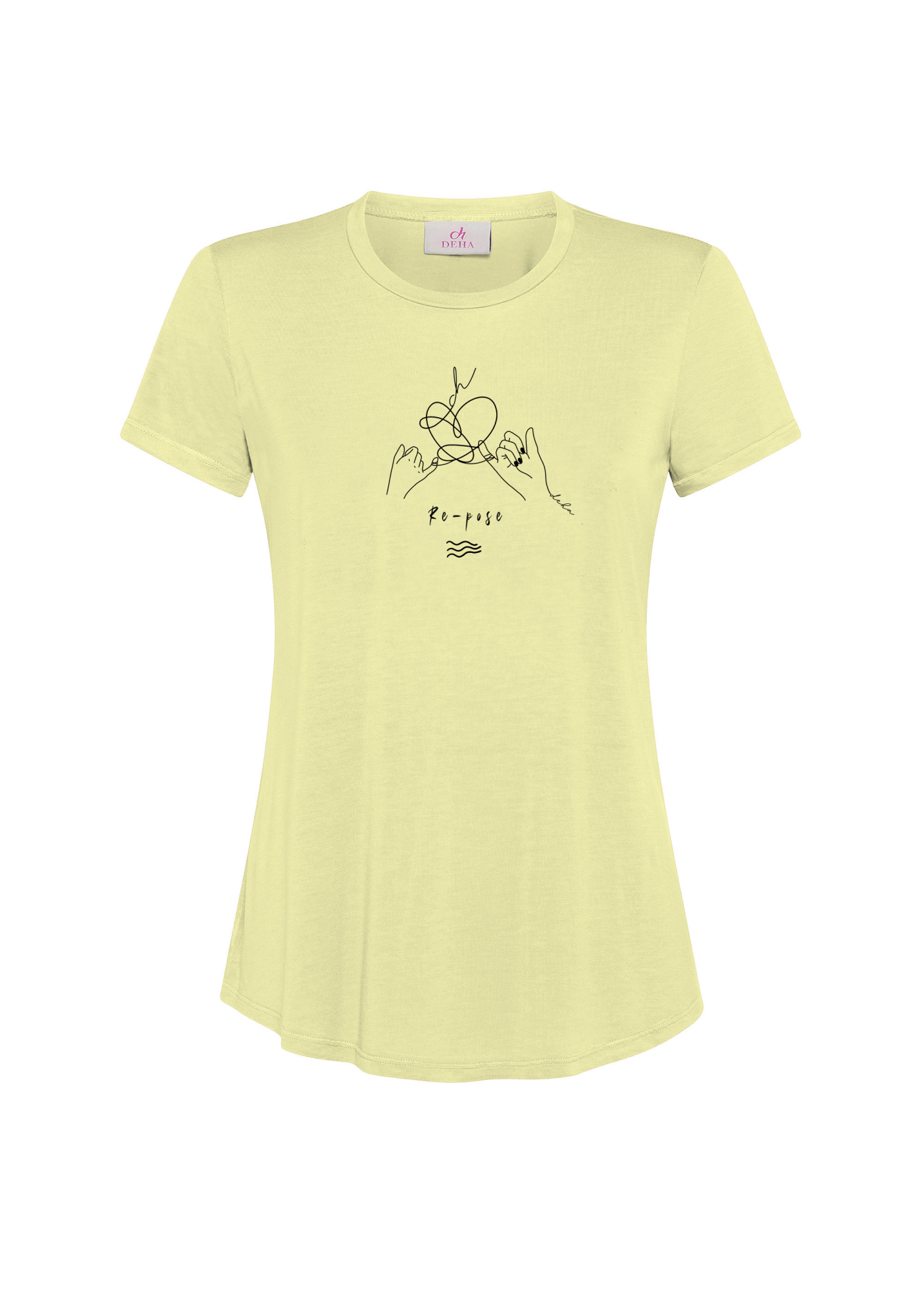 deha-t-shirt-in-viscosa-con-grafica-yoga-giallo image 5