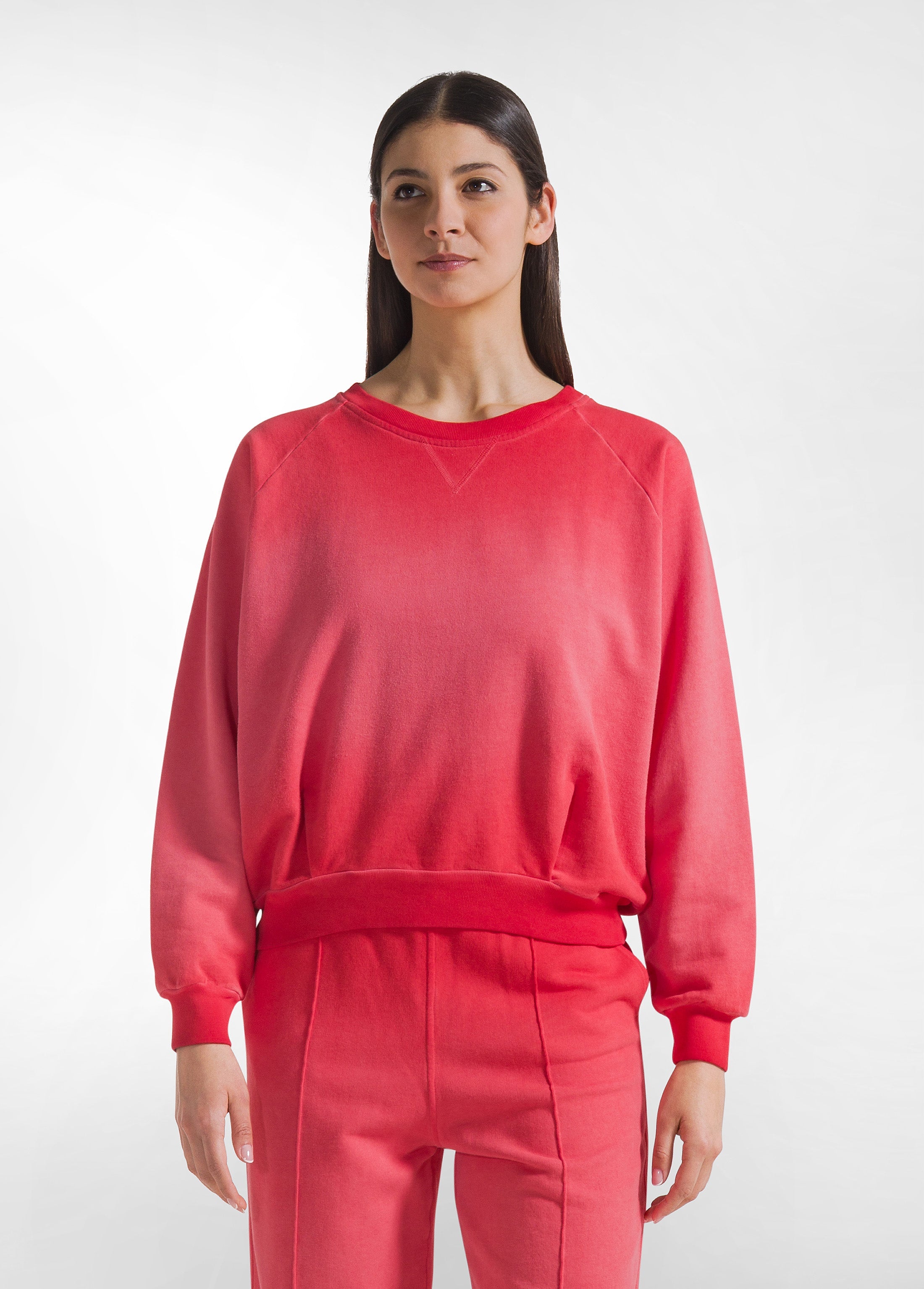 deha-felpa-girocollo-effetto-sfumato-rossa-d42794-in-cotone-organico image 1