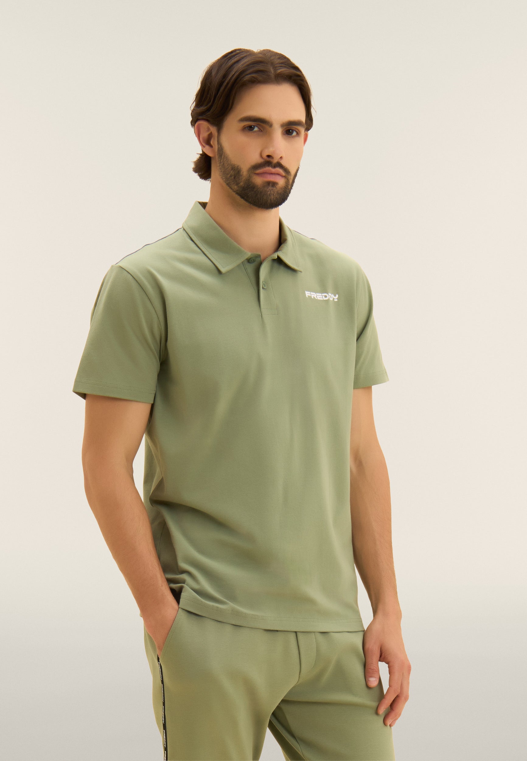 freddy-polo-uomo-heavy-jersey-stretch-manica-corta-con-logo image 1