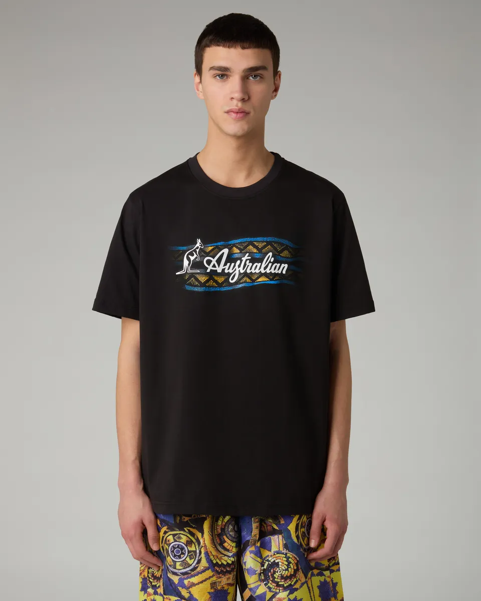 australian-mistero-cotton-t-shirt-maglia-cotone-nero-made-in-italy image 1