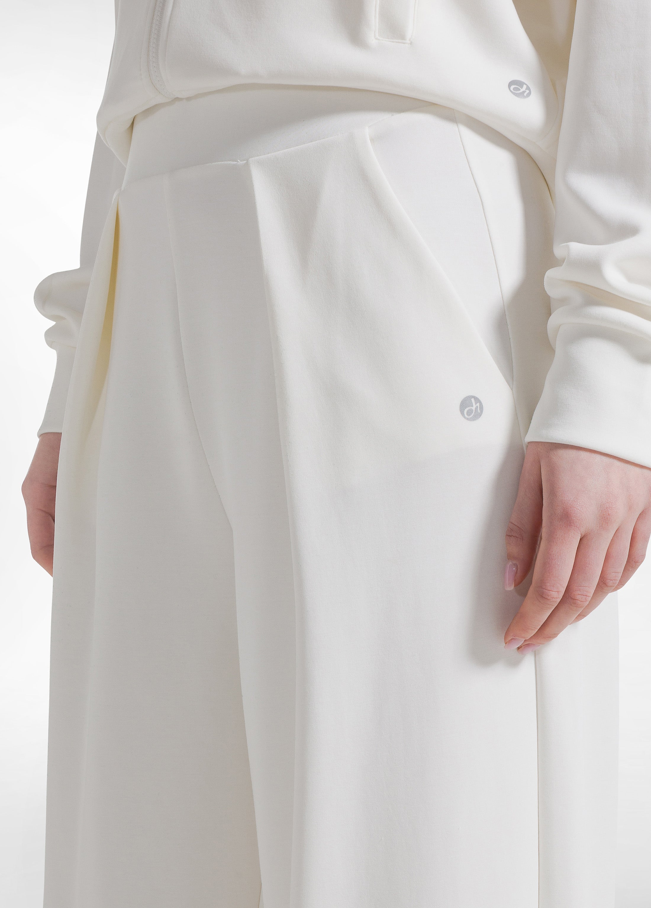 deha-pantaloni-plissettati-in-modal-bianco image 4