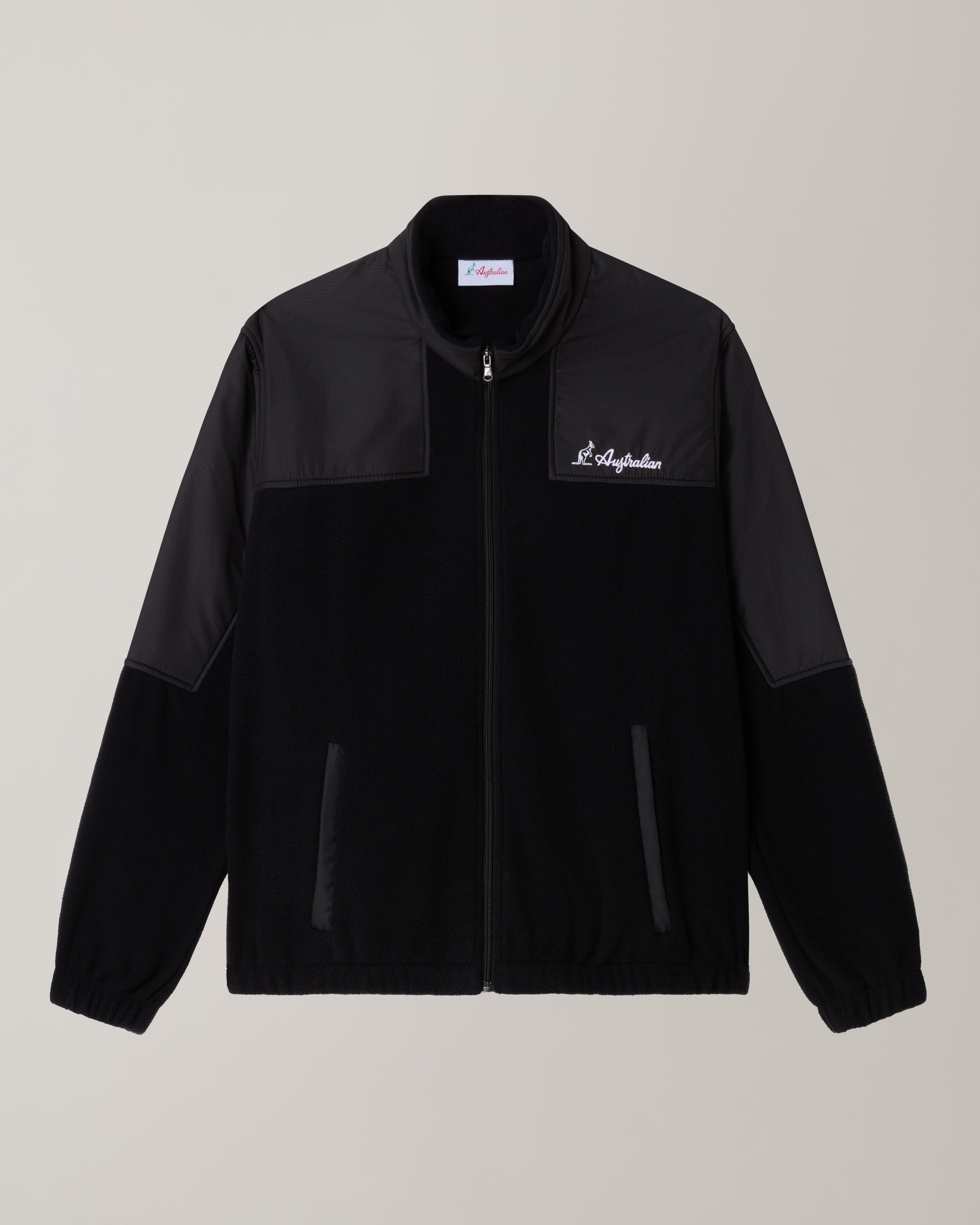 australian-color-block-track-jacket-pile-nero-full-zip image 7