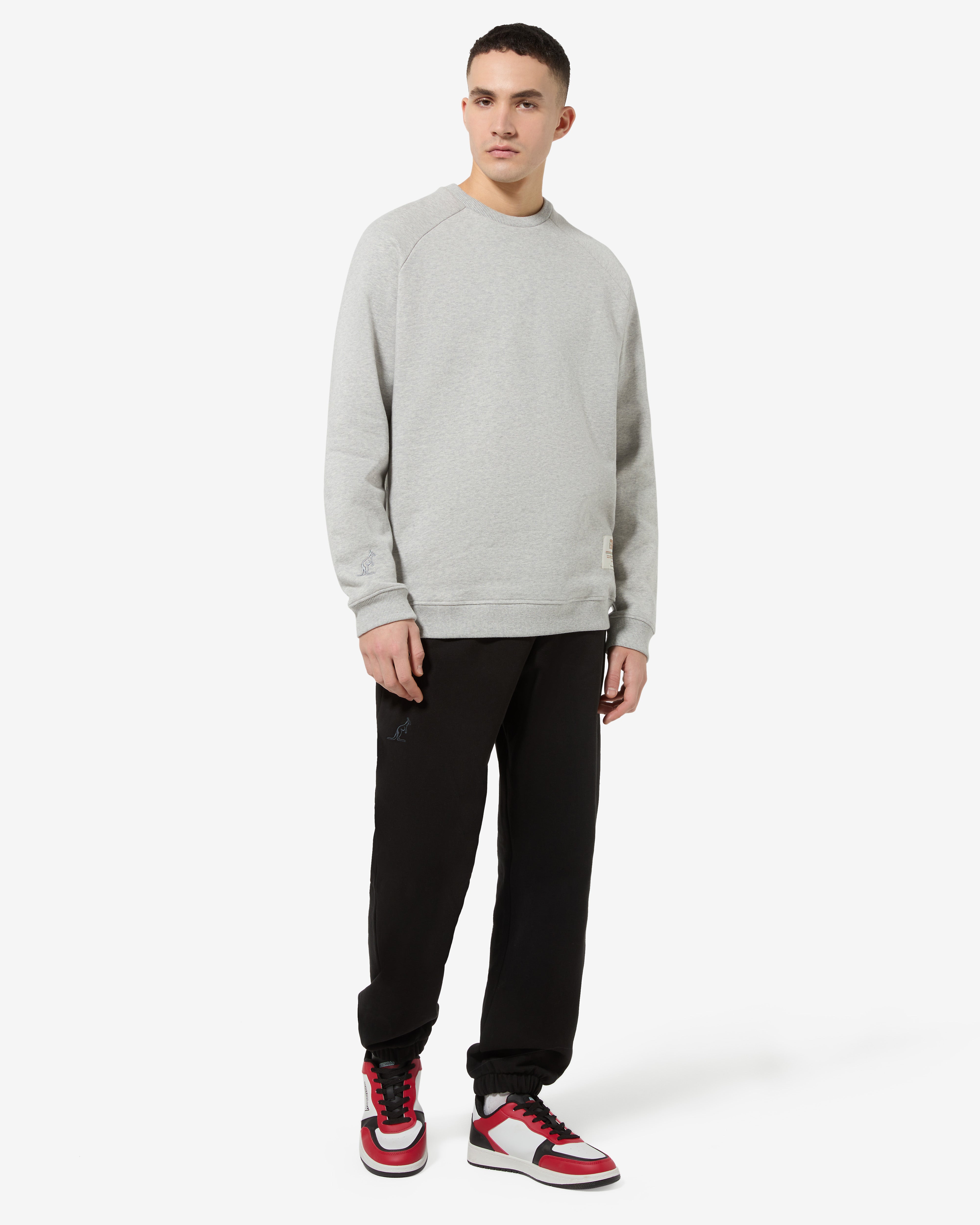 australian-essential-crewneck-felpa-girocollo-in-cotone-organica-grigio-melange image 2