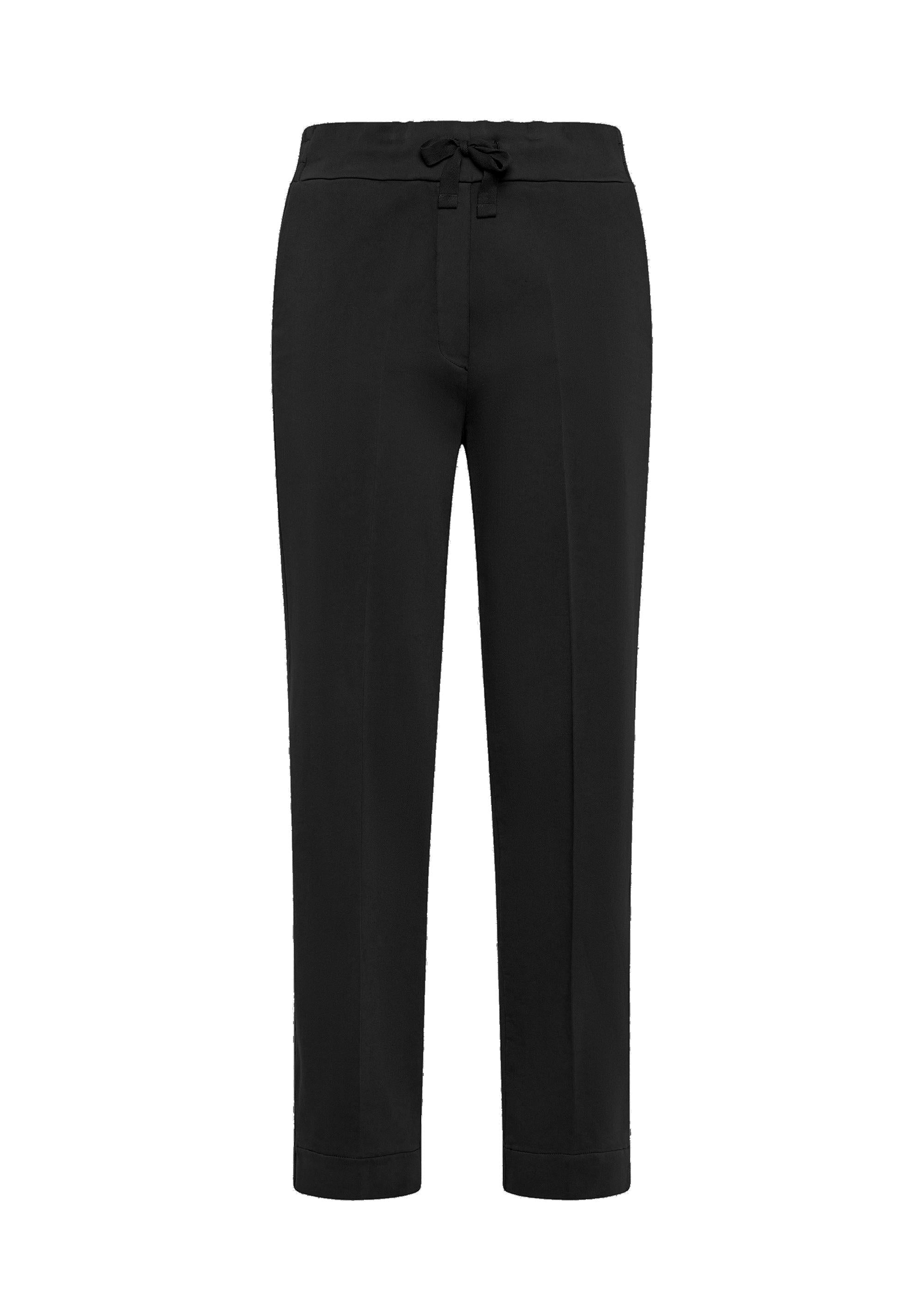 deha-pantaloni-dritti-in-gabardina-stretch-nero-2 image 5
