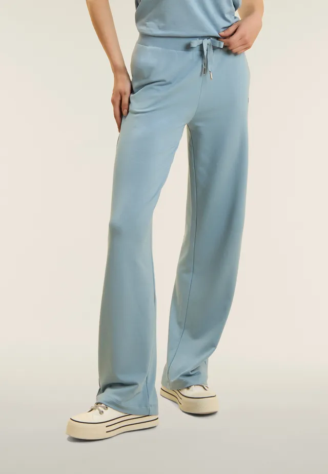 freddy-pantaloni-sportivi-wide-leg-con-strass-in-french-terry image 1