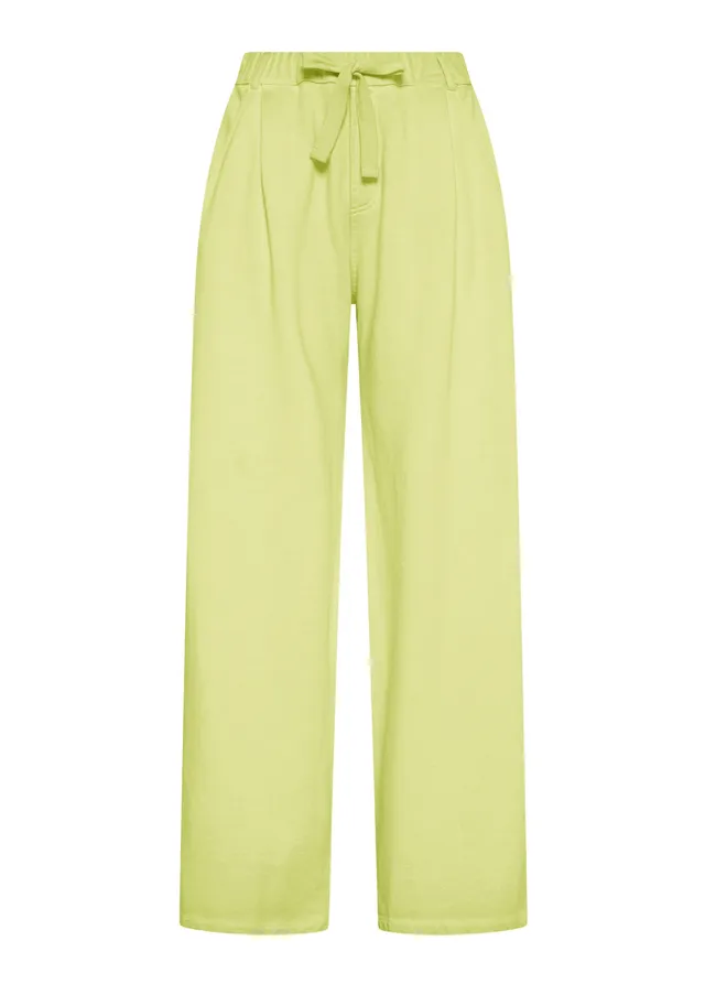 deha-d42798-pantaloni-wide-leg-effetto-sfumato-giallo image 1
