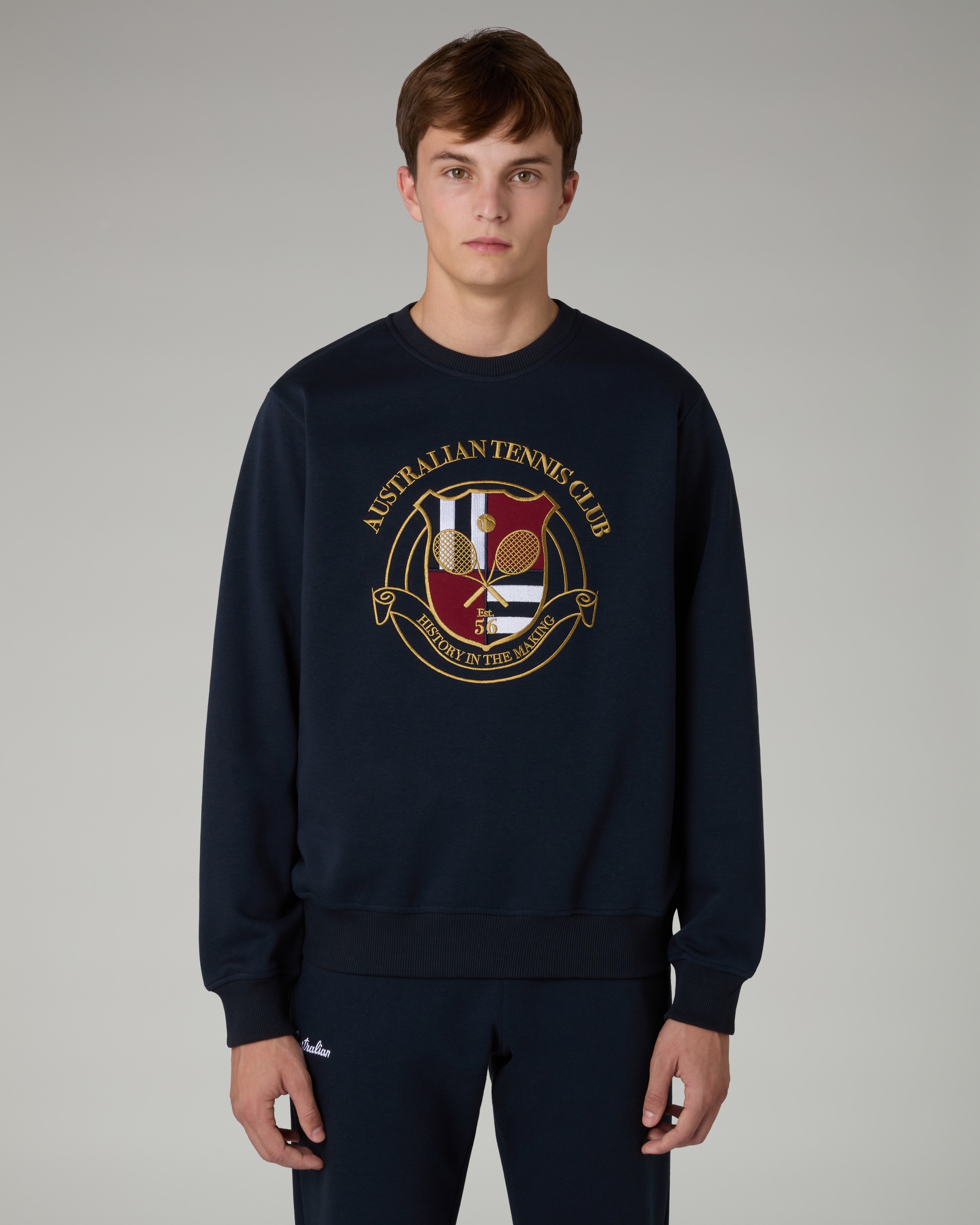 australian-tennis-club-felpa-girocollo-court-blu-navy image 1