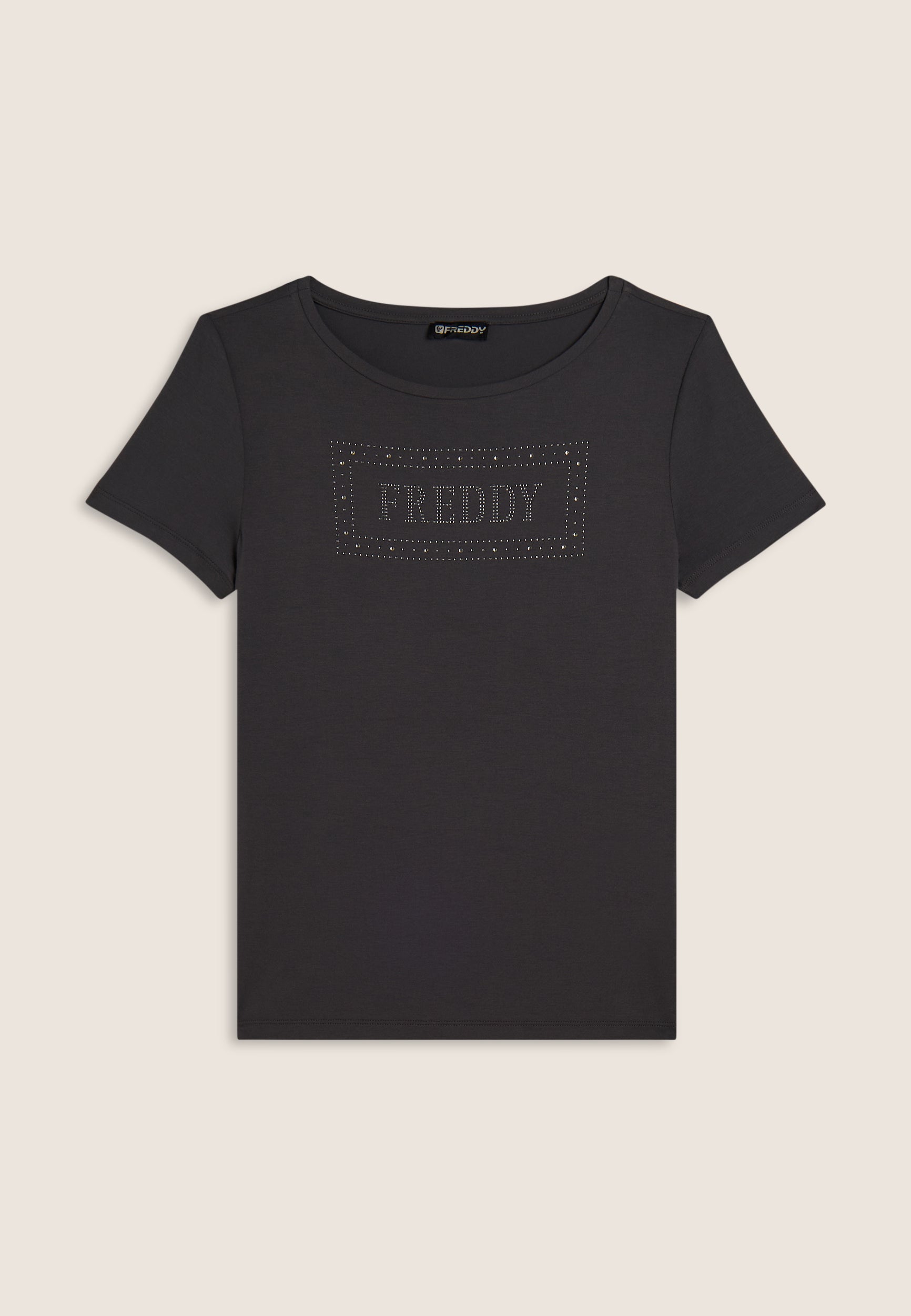freddy-t-shirt-donna-con-logo-strass-e-glitter-jersey-viscosa image 5