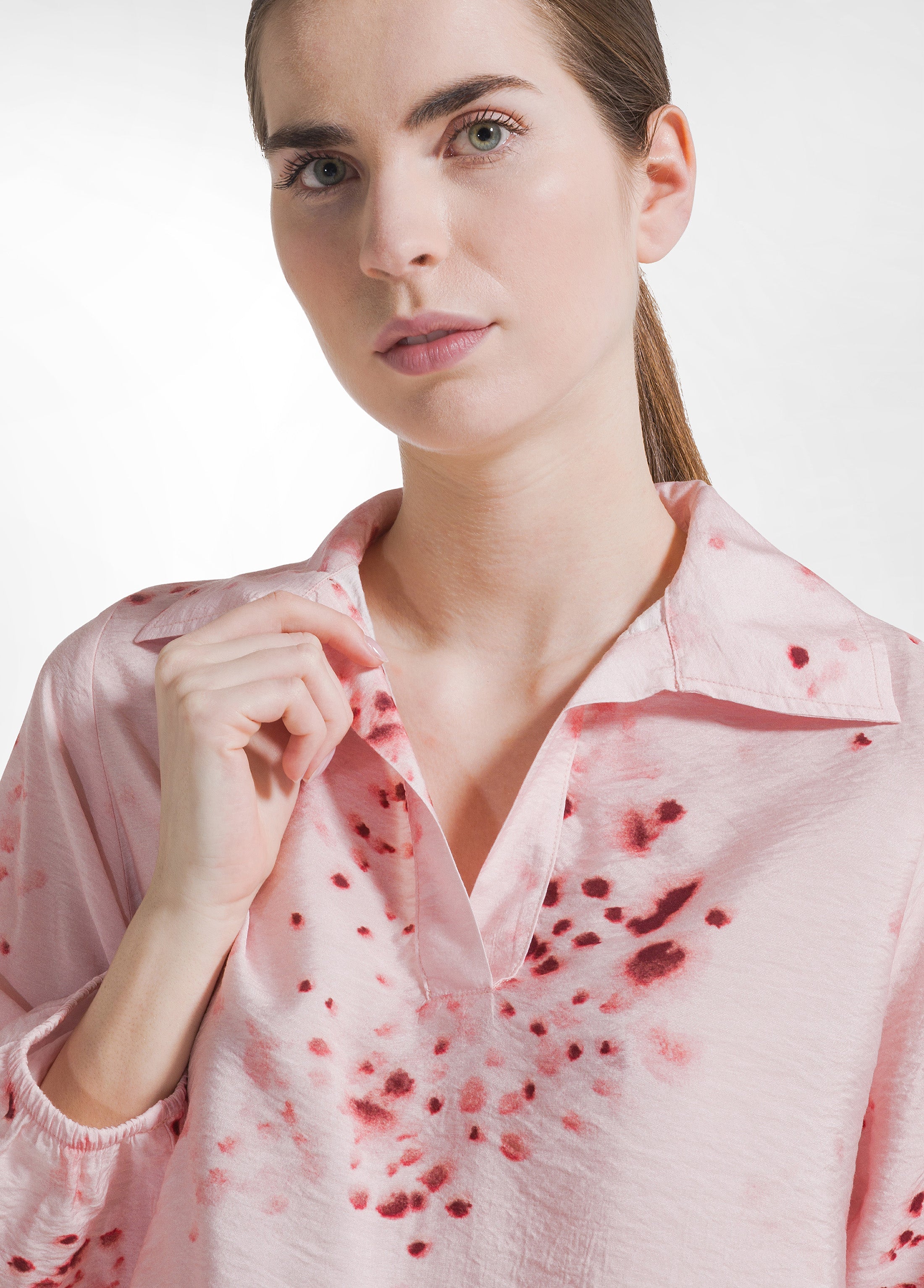 deha-camicia-in-viscosa-stampata-effetto-stropicciato-rosa image 3