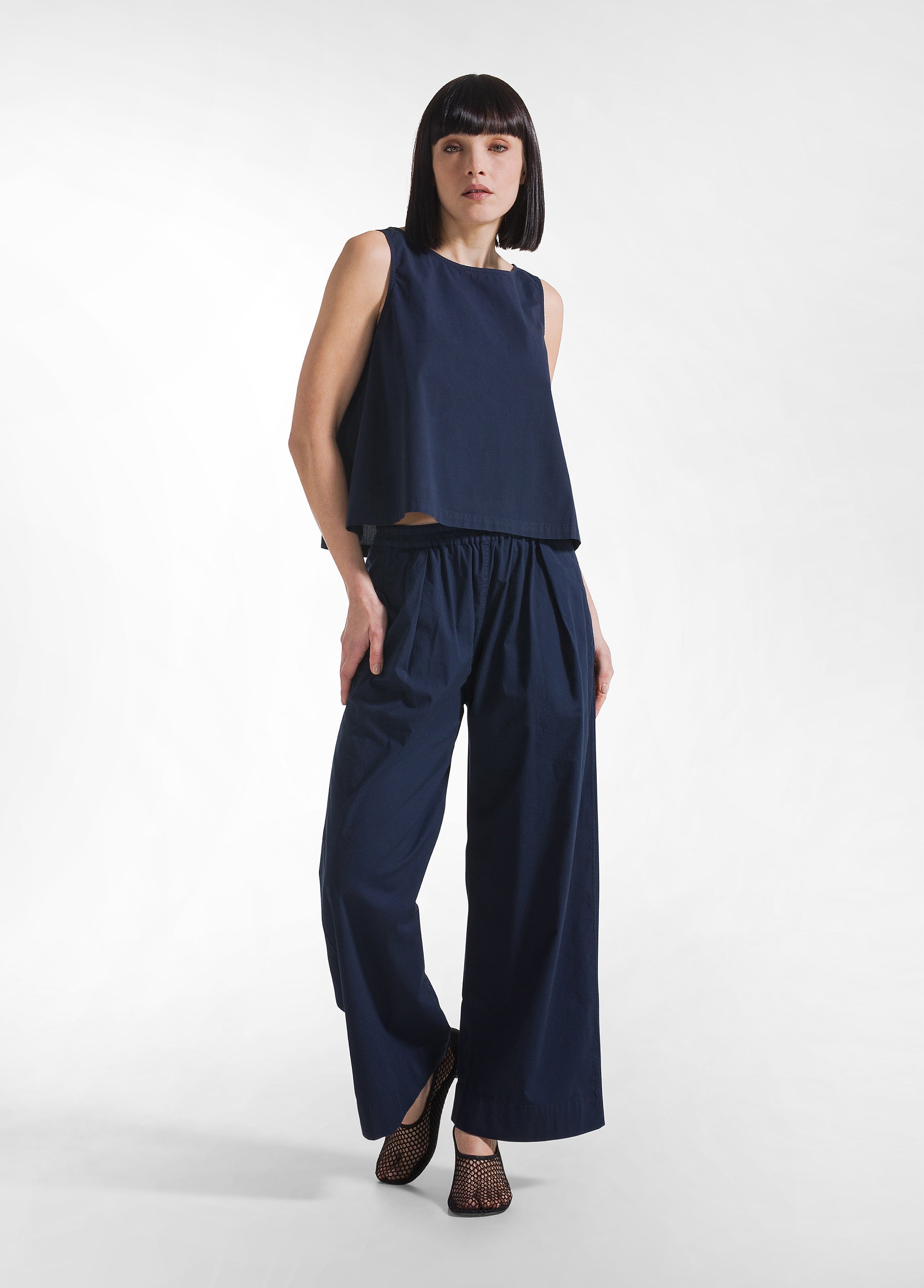 deha-d42540-top-in-popline-elasticizzato-blu image 4