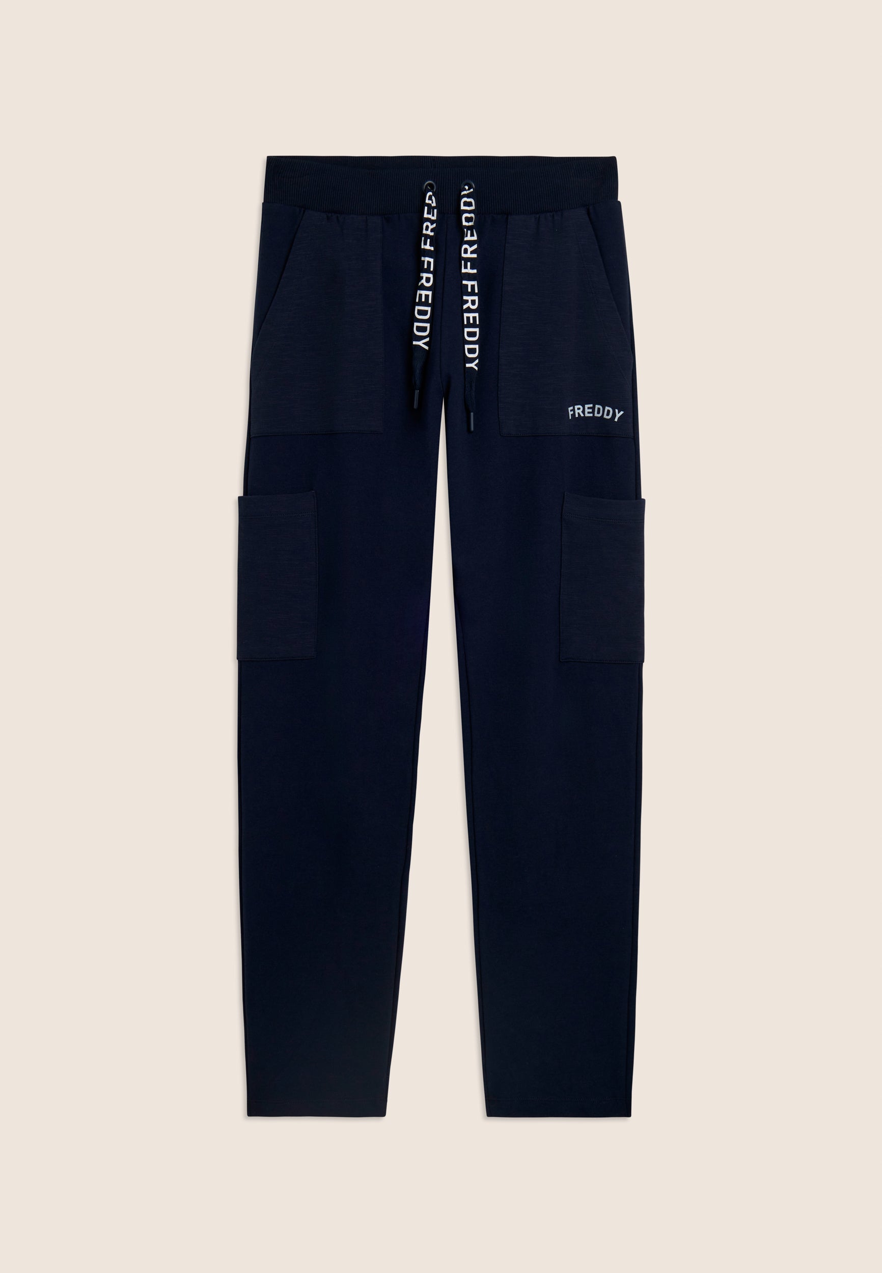 freddy-pantaloni-regular-french-terry-con-tasche-applicate-e-logo-glitter image 5