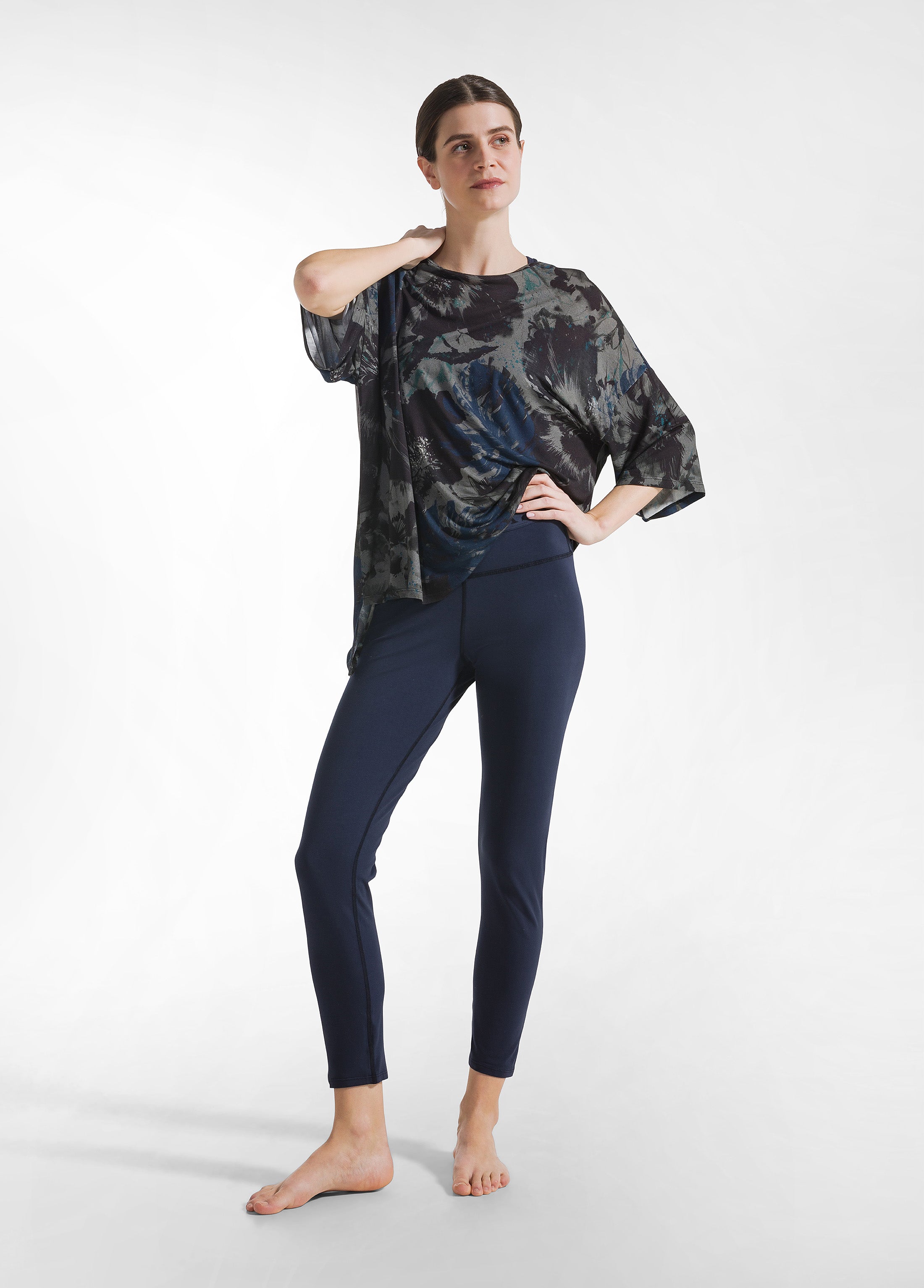 deha-t-shirt-maxi-stampata-blu-in-viscosa-ecovero image 4