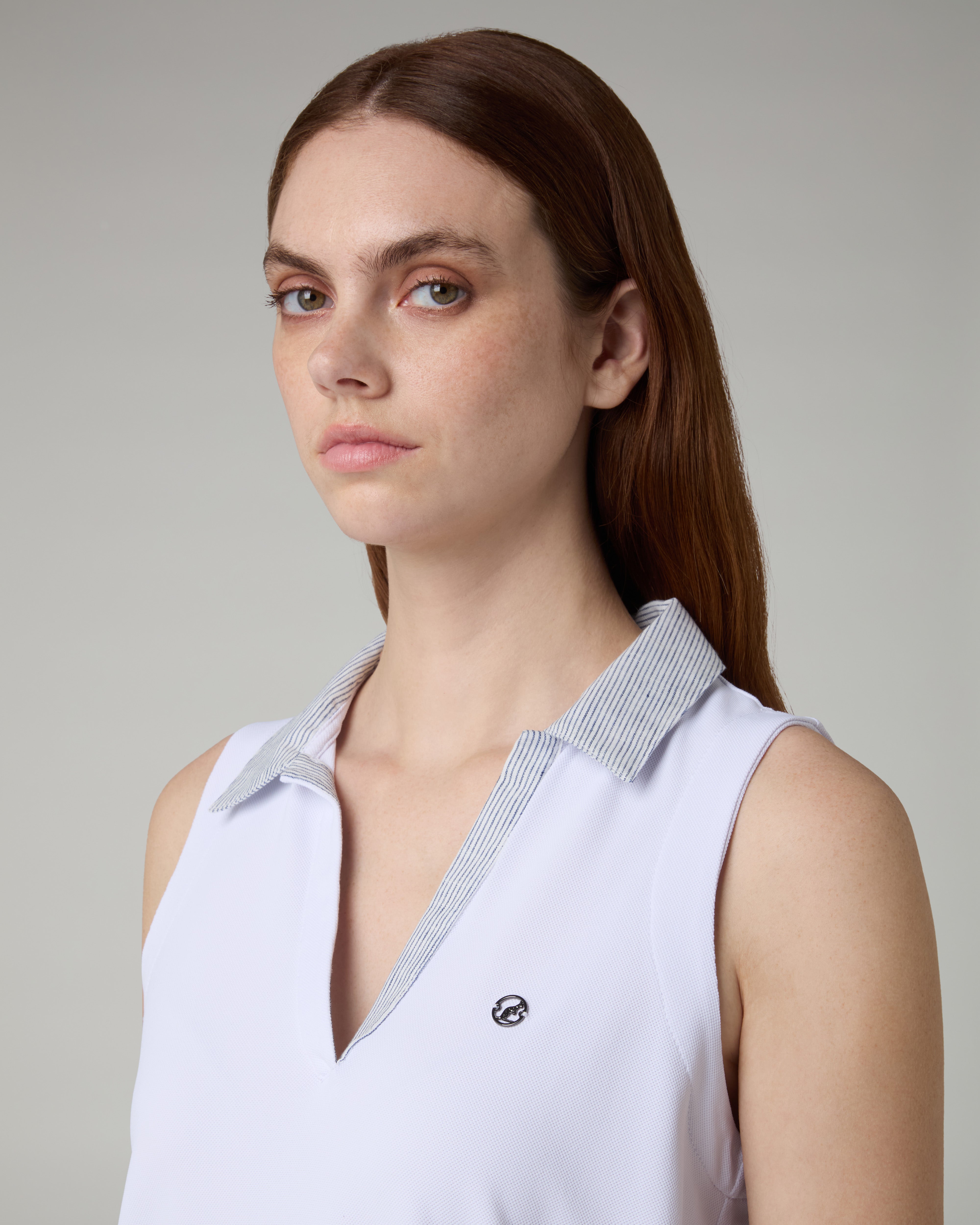 australian-sleeveless-polo-top-polo-donna-smanicata-in-piquet-bianco image 4