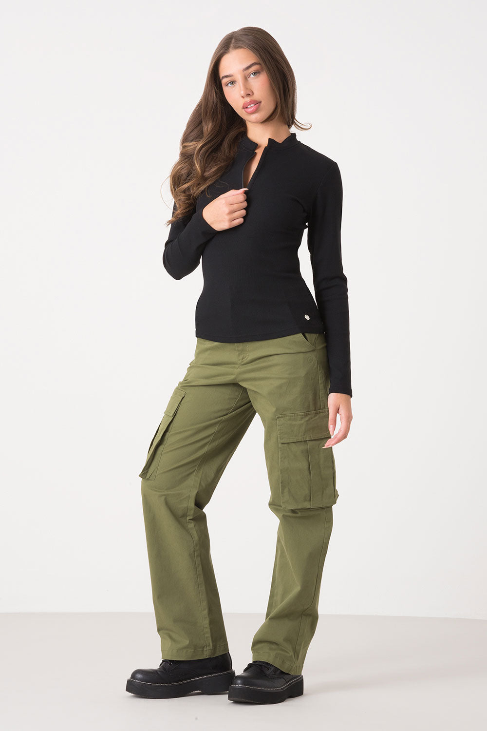 dimensione-danza-tshirt-l-s-half-zip-viscosa-donna-a-costine image 3
