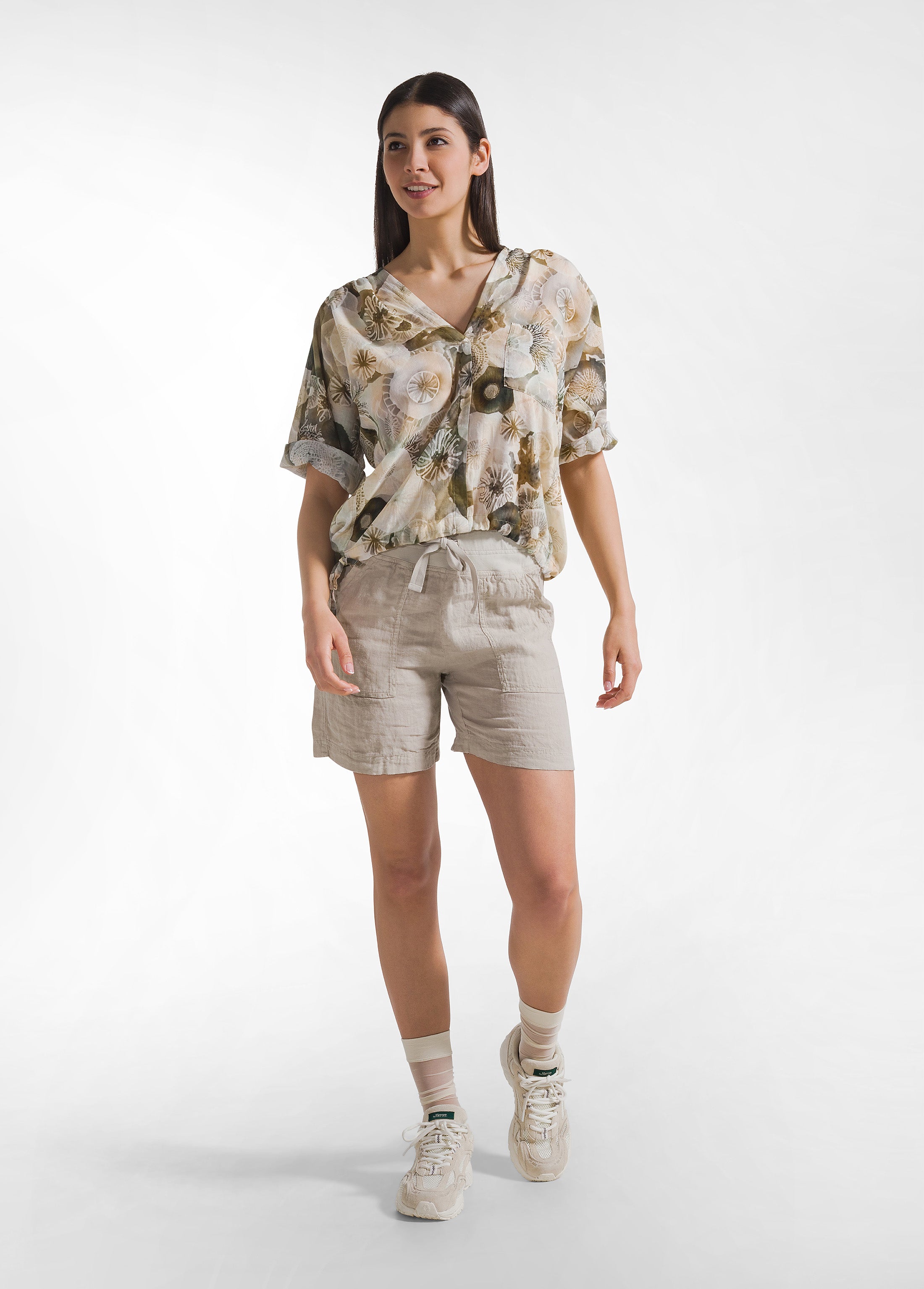deha-d42532-blusa-all-over-in-mussola-di-cotone-verde image 4