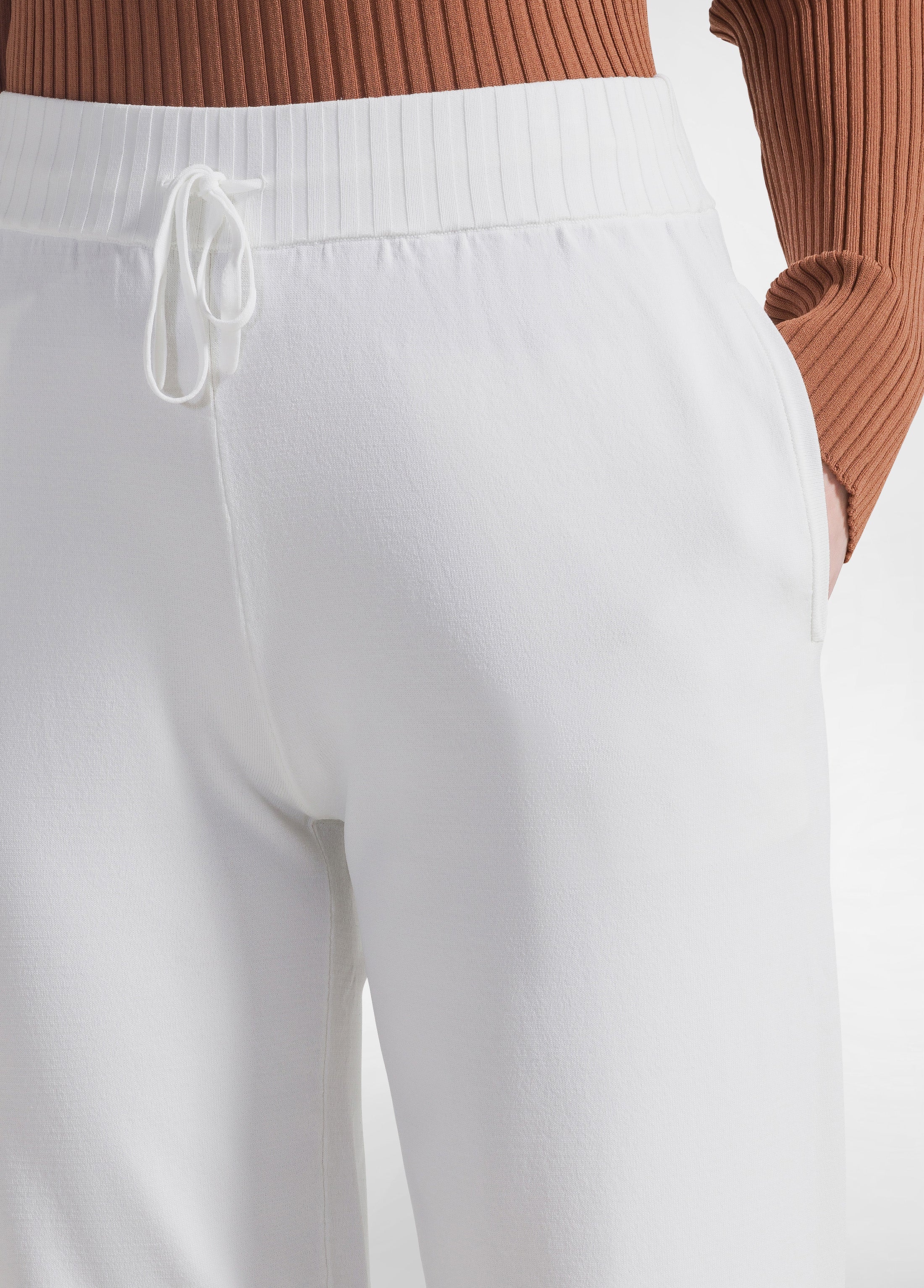 deha-pantalone-jogger-a-maglia-di-rayon-bianco-d22057 image 4