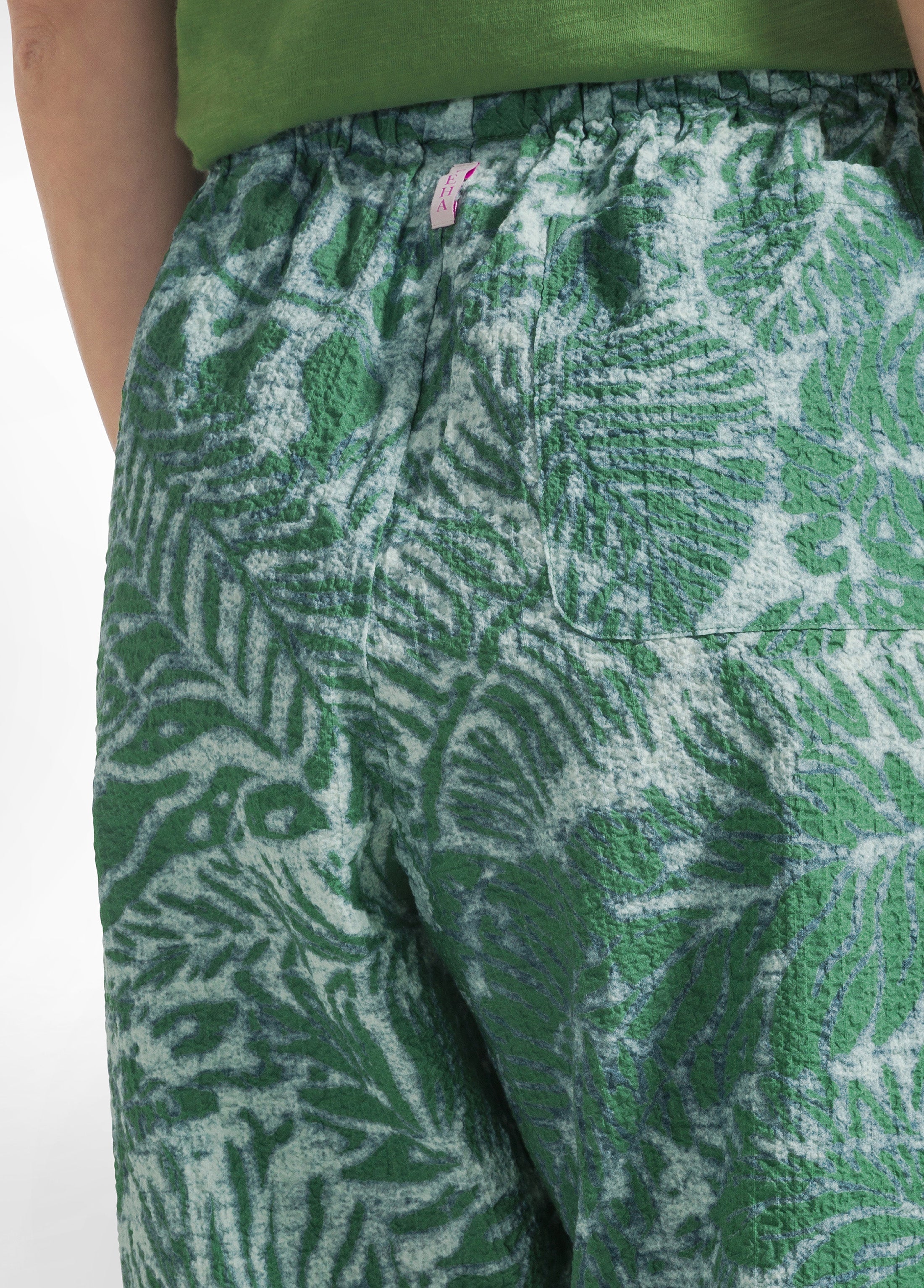 deha-pantalone-stampato-in-cotone-increspato-verde image 4