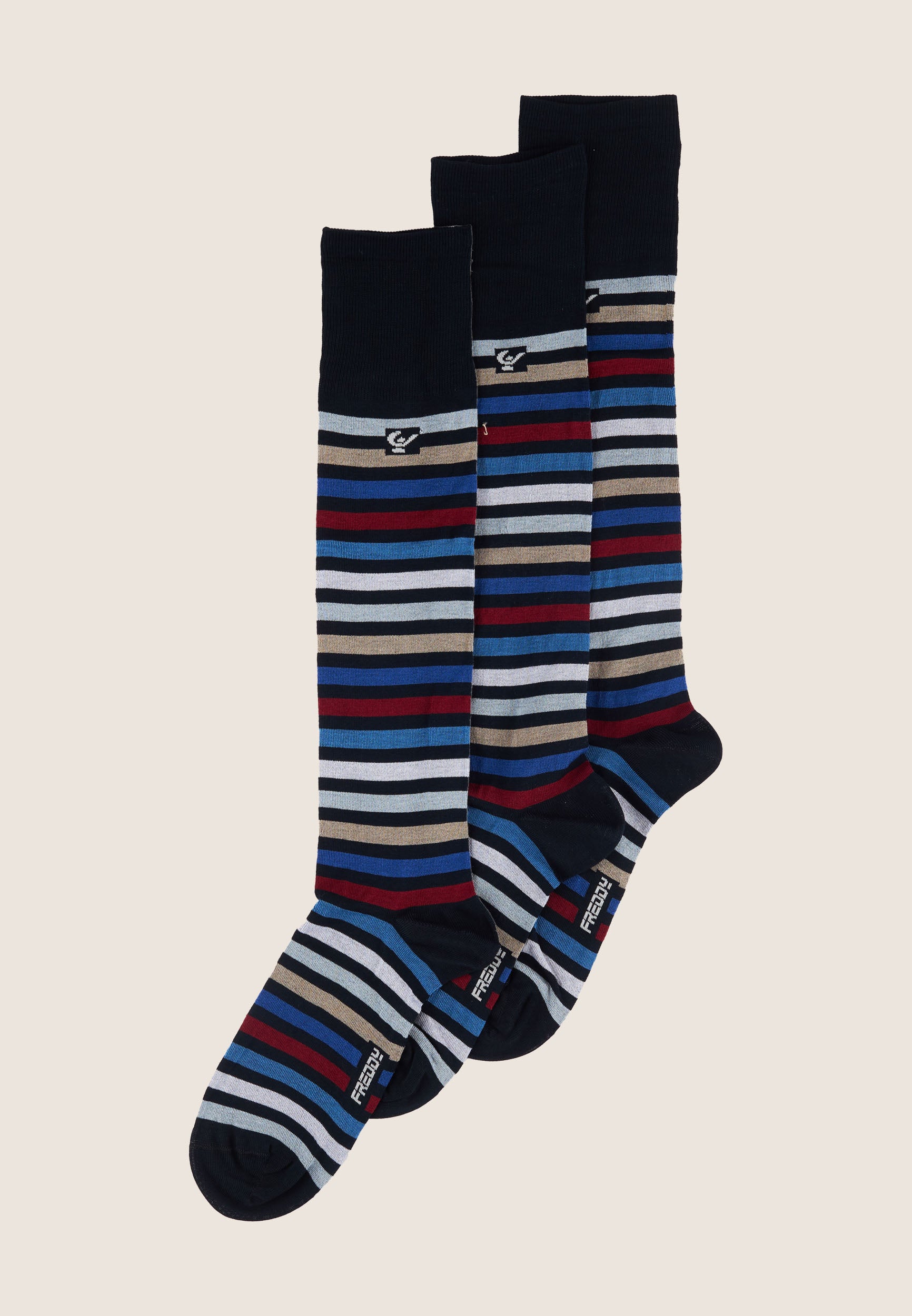 freddy-pack-3-calzini-lunghi-a-righe-in-cotone-elasticizzato image 1