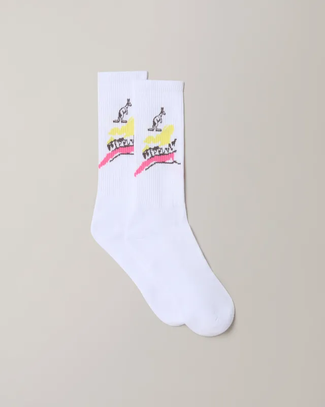 australian-native-socks-calze-cotone-jacquard-bianche image 1