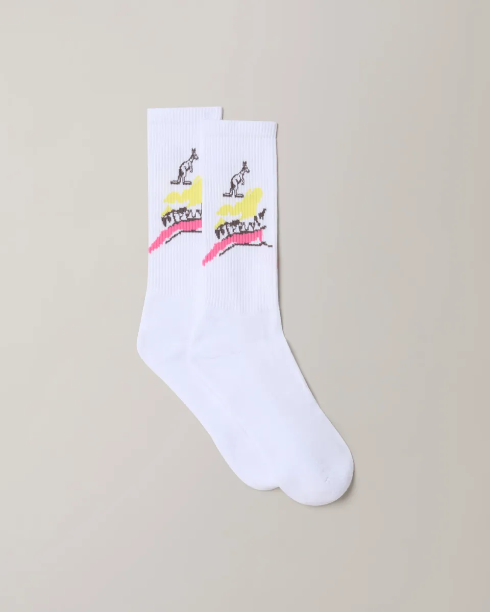 australian-native-socks-calze-cotone-jacquard-bianche image 1