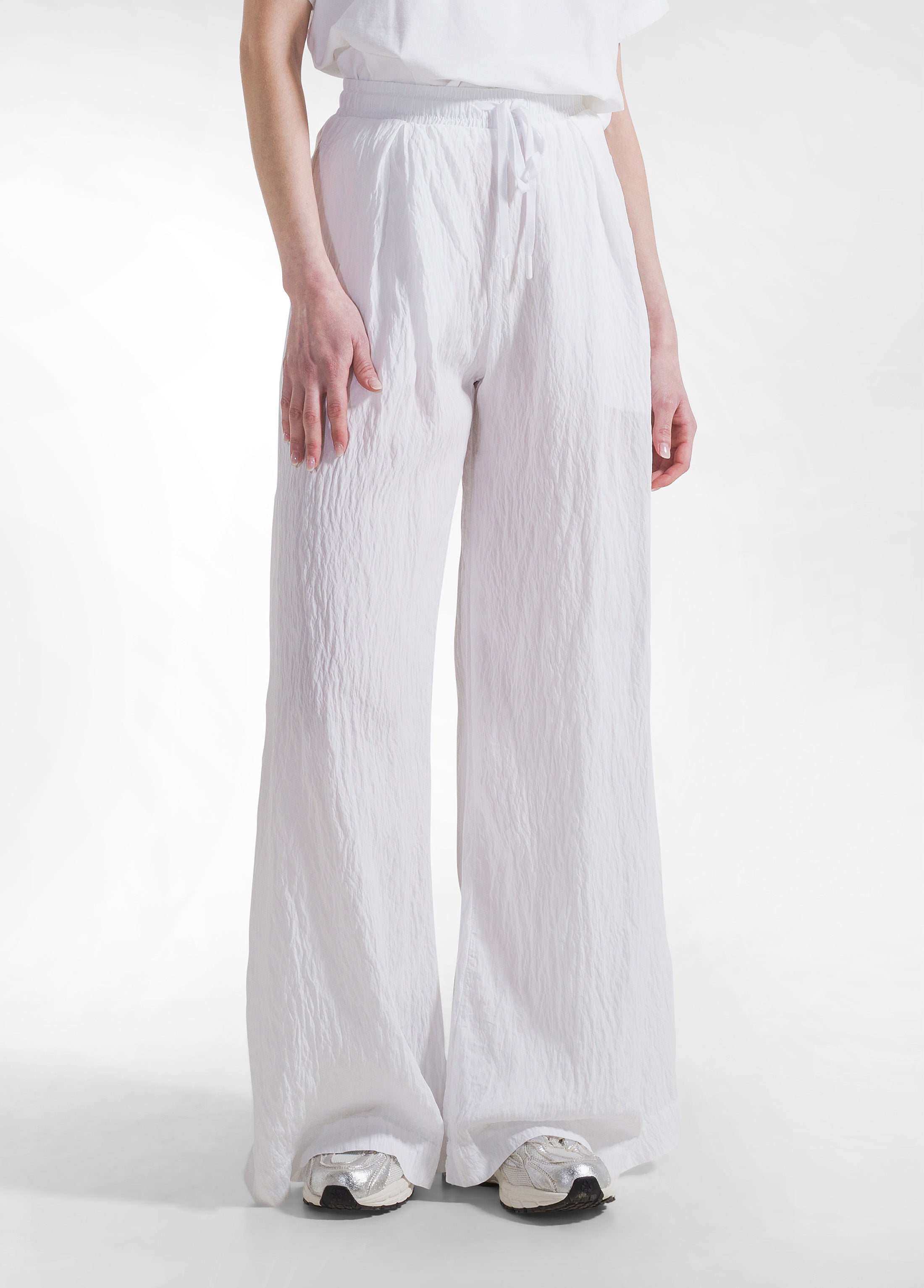 deha-d42635-pantaloni-larghi-viscosa-crinkle-bianco image 2