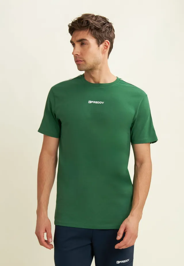 freddy-t-shirt-uomo-in-jersey-stretch-cotone-con-cuciture-in-contrasto image 1