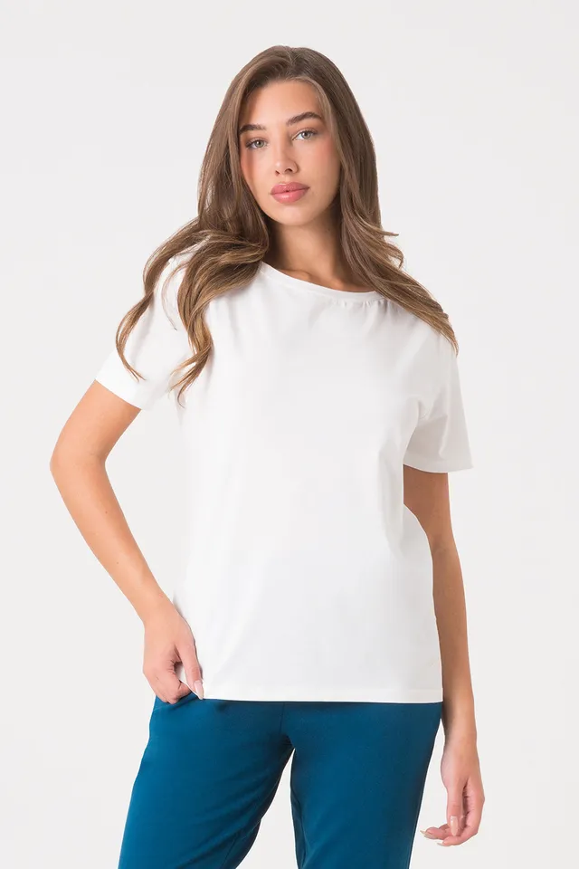 dimensione-danza-t-shirt-donna-in-cotone-modal-jersey-stretch-con-logo-tono-su-t image 1