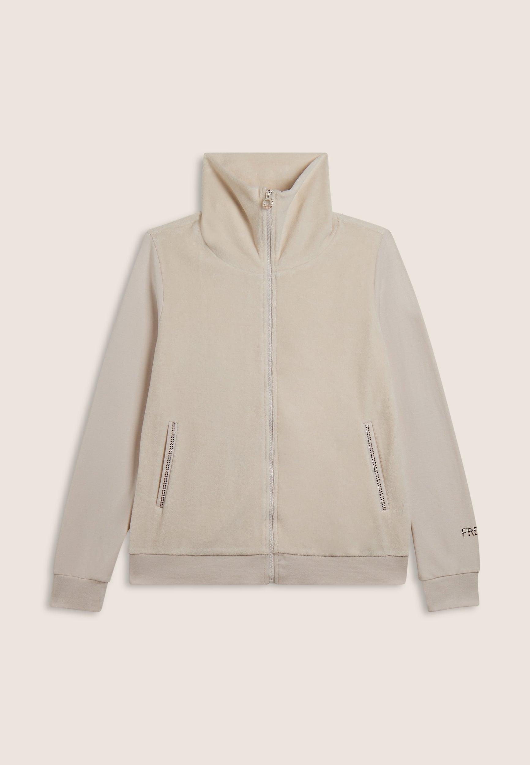freddy-felpa-donna-collo-alto-in-velluto-con-zip-e-strass image 7