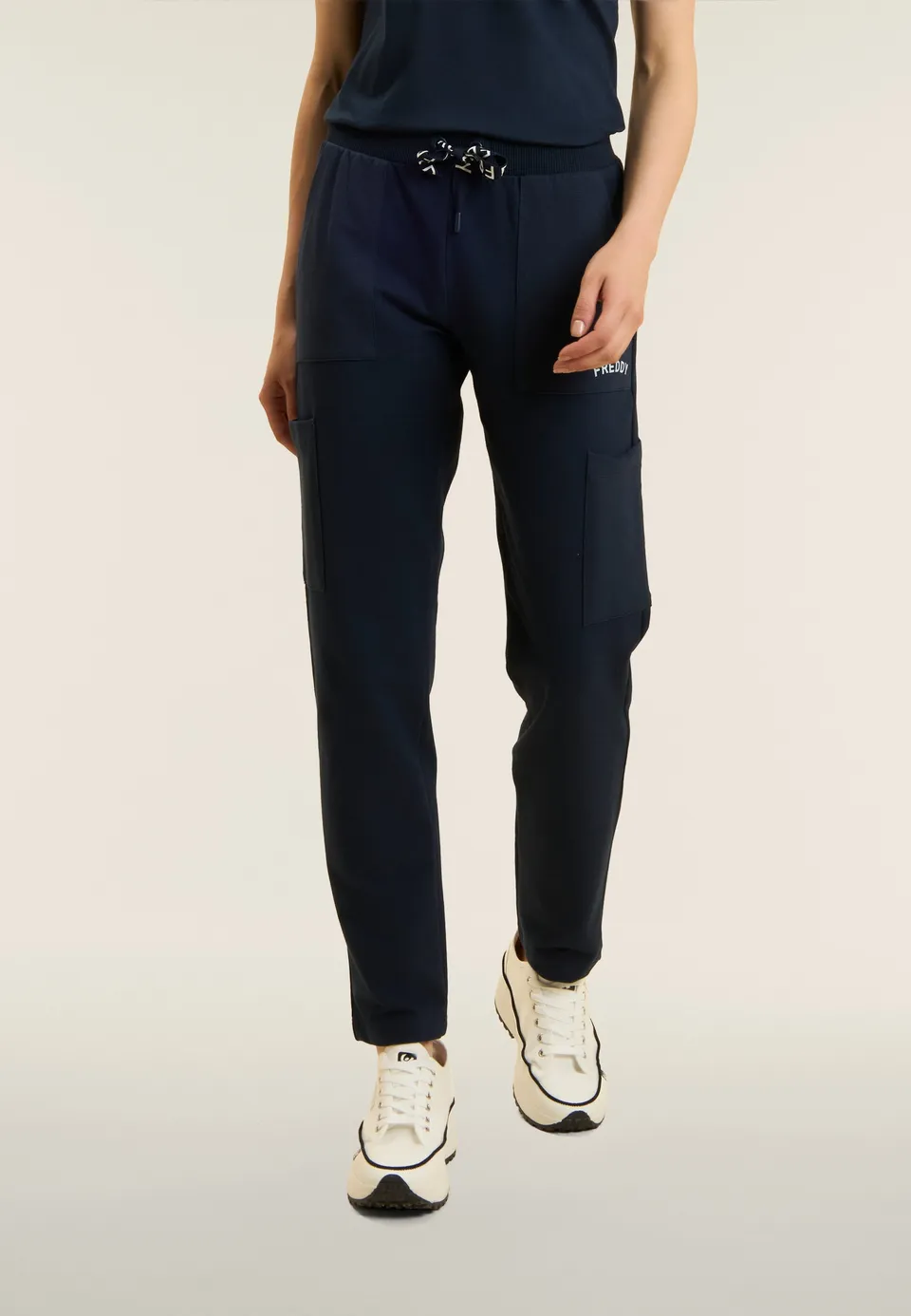 freddy-pantaloni-regular-french-terry-con-tasche-applicate-e-logo-glitter image 1