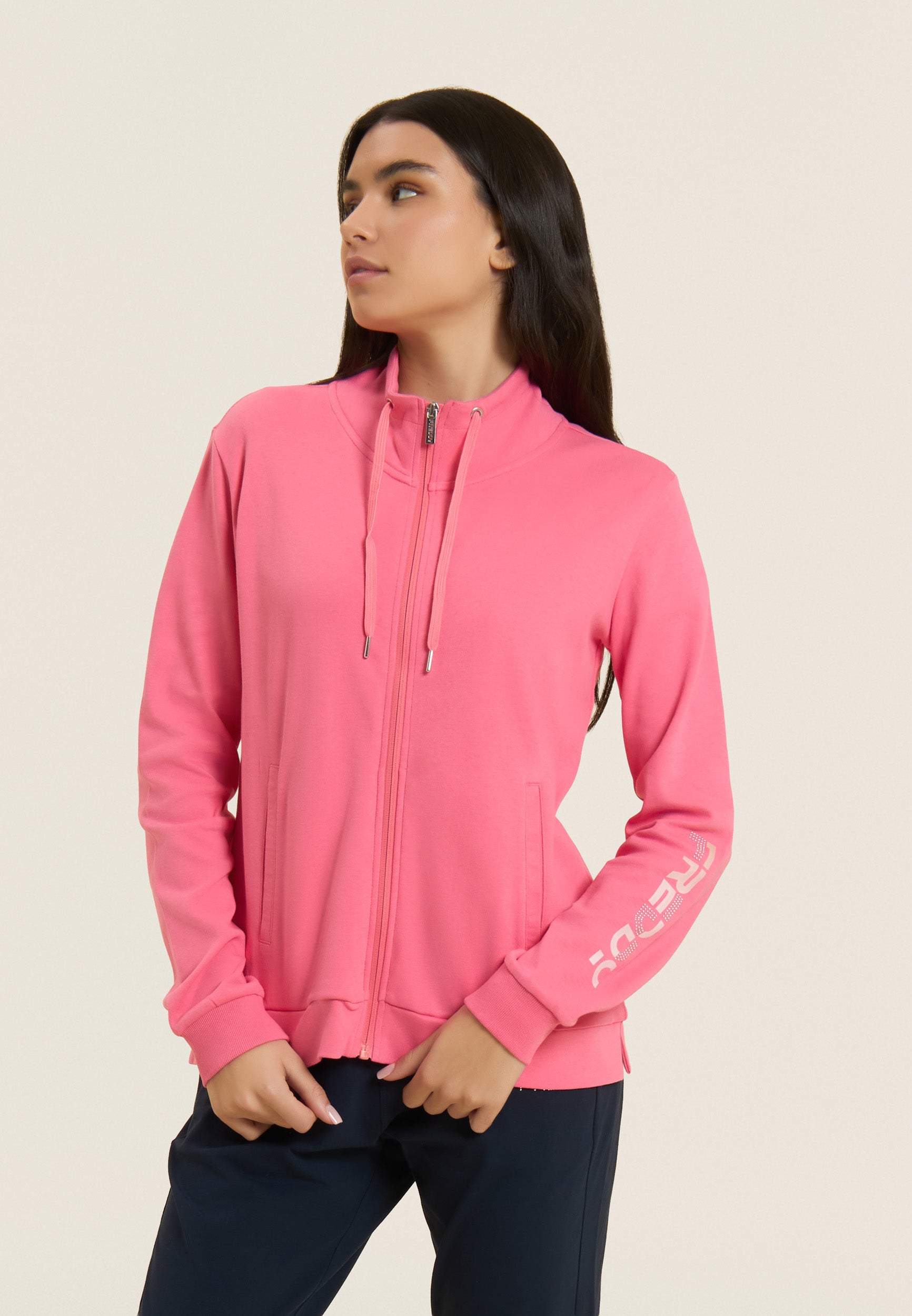 freddy-tuta-donna-zip-collo-alto-100-cotone-logo-perline image 2
