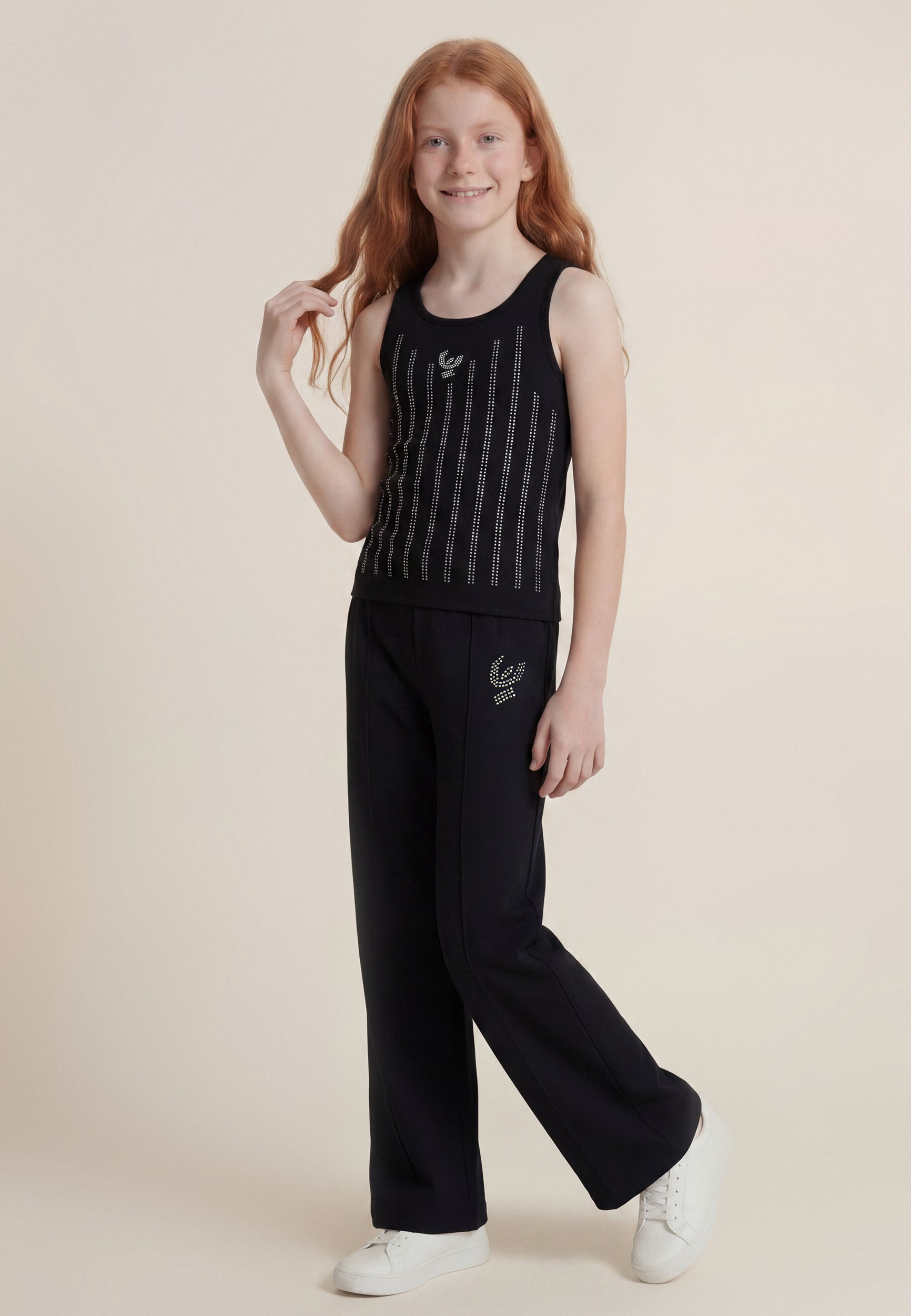 freddy-leggings-flare-bambina-e-ragazza-con-logo-strass image 2