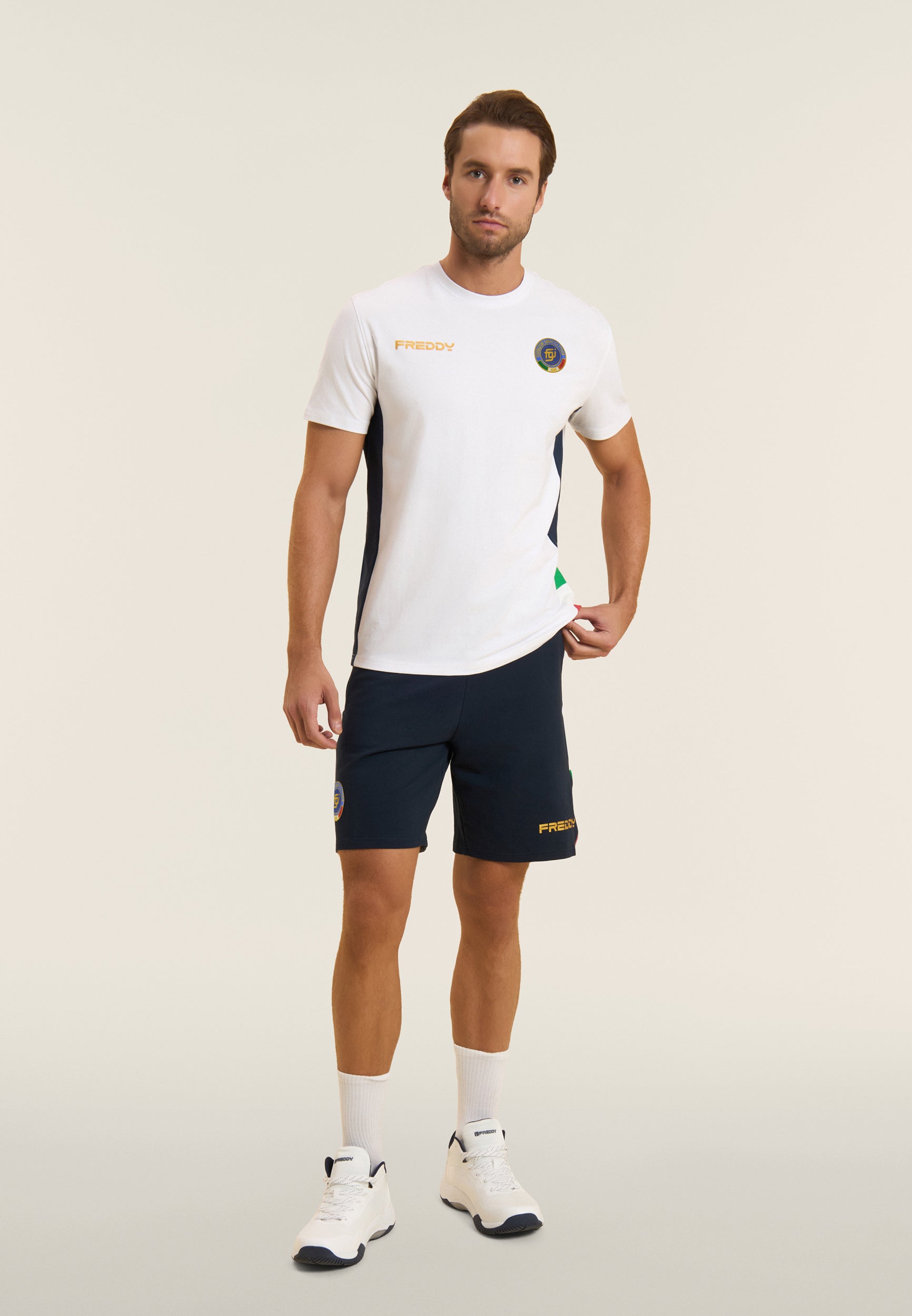 freddy-t-shirt-uomo-italia-fgi-bianca-con-inserti-blu image 5