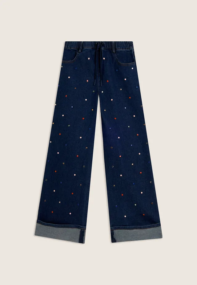 freddy-jeans-junior-flare-gamba-ampia-con-strass-multicolore image 1