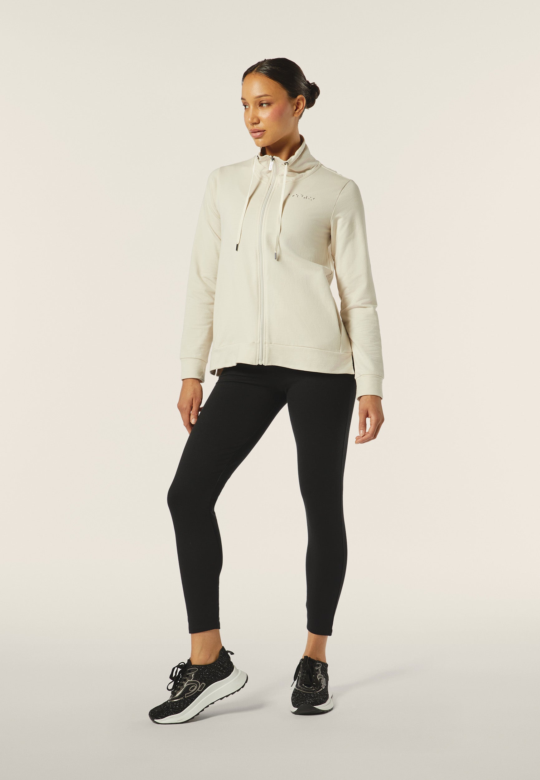 freddy-felpa-donna-comfort-fit-zip-collo-alto-interno-floreale image 2