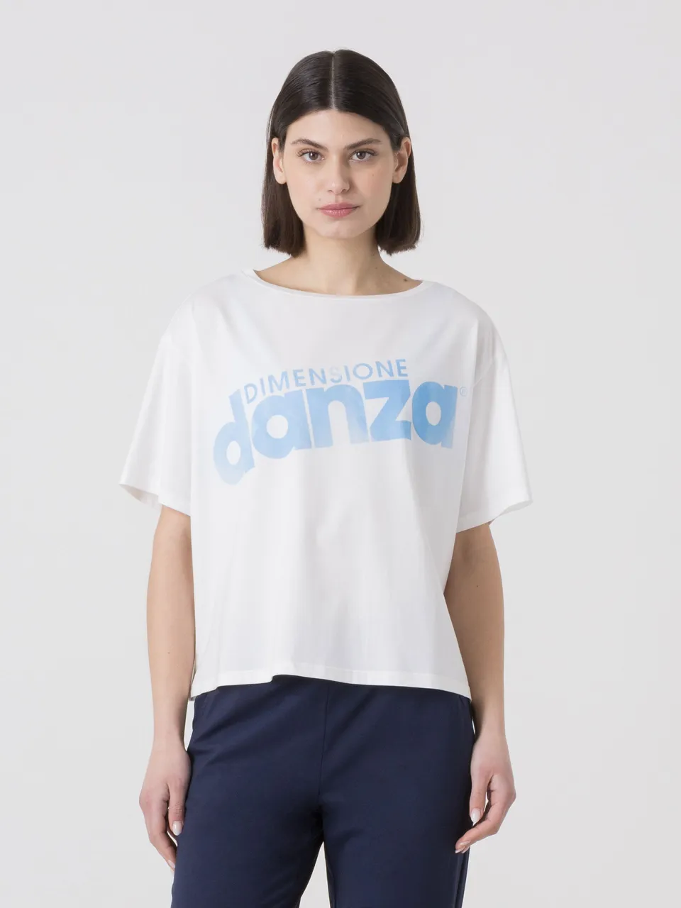 dimensione-danza-t-shirt-donna-in-modal-jersey-stretch-con-logo-frontale image 1