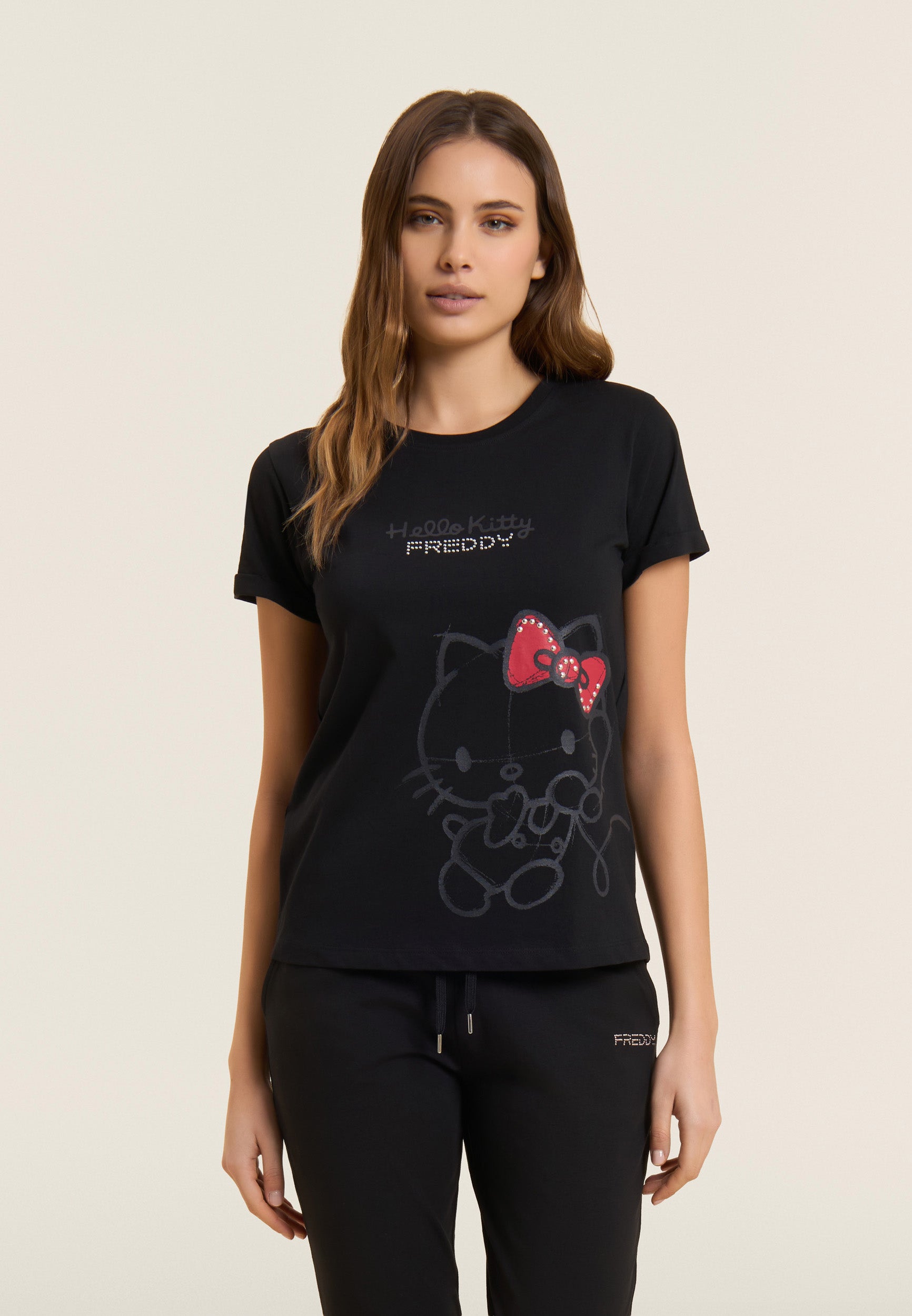 freddy-t-shirt-hello-kitty-tono-su-tono-cotone image 1