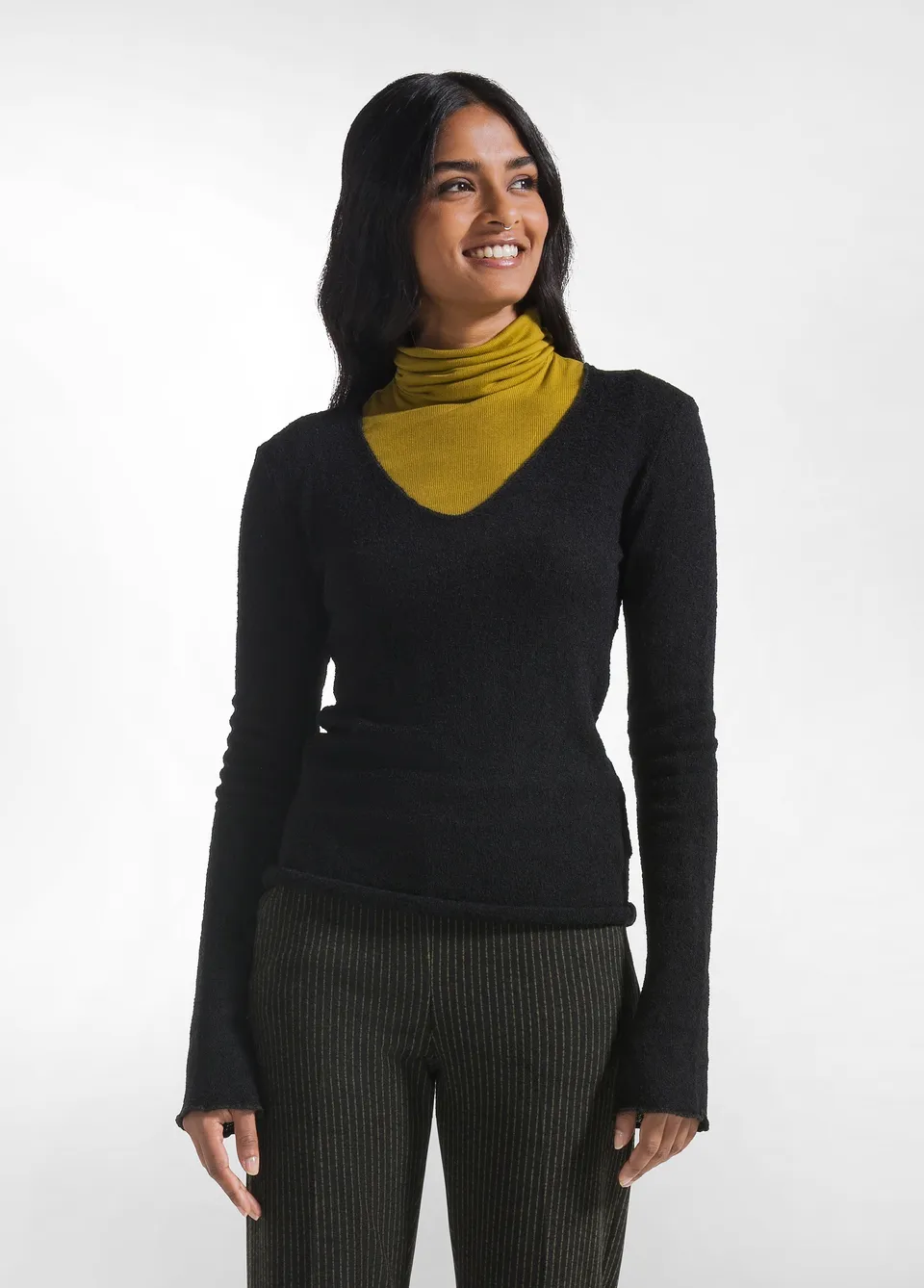deha-maglia-boucle-nero-manica-lunga image 1