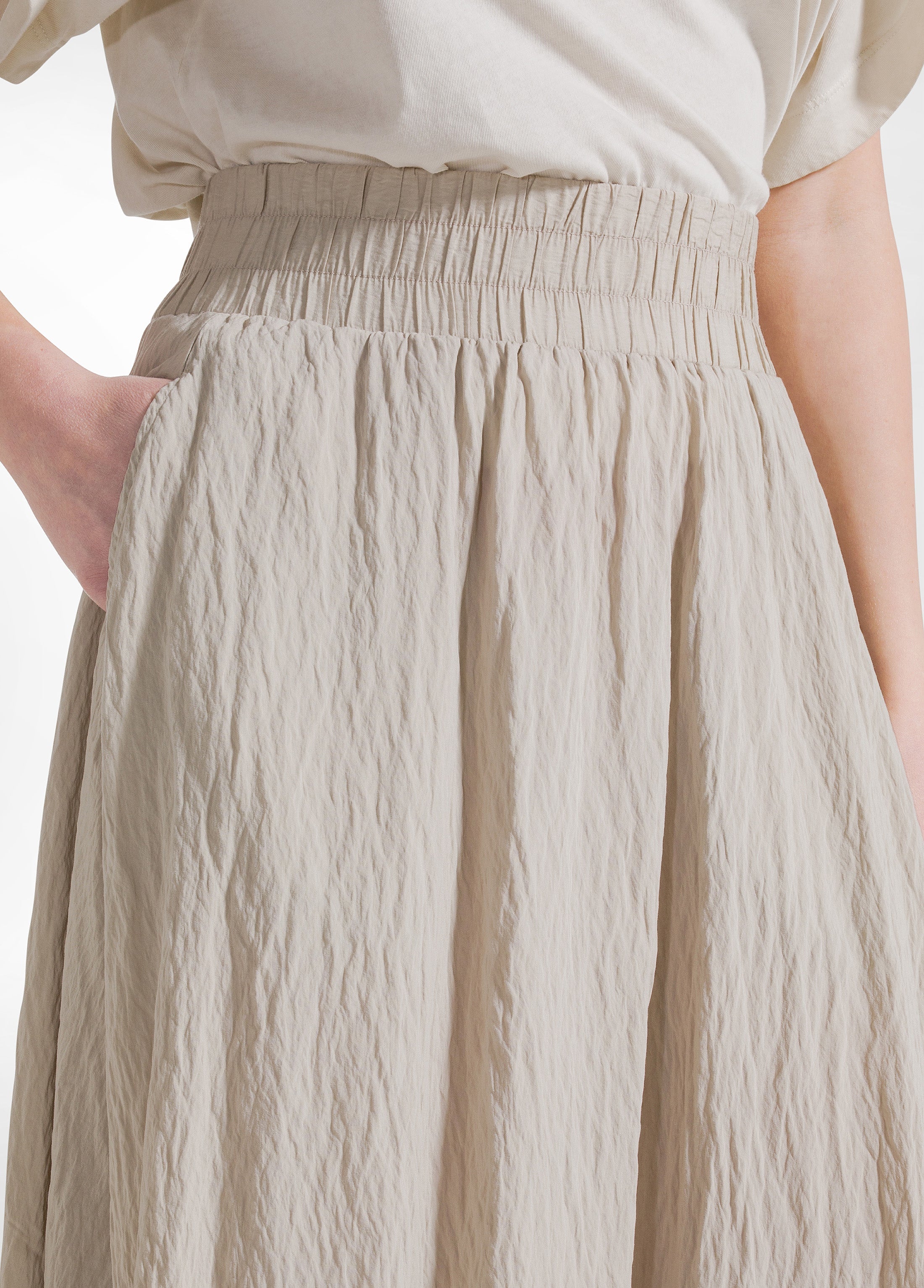 deha-d42628-gonna-in-viscosa-effetto-stropicciato-beige image 4