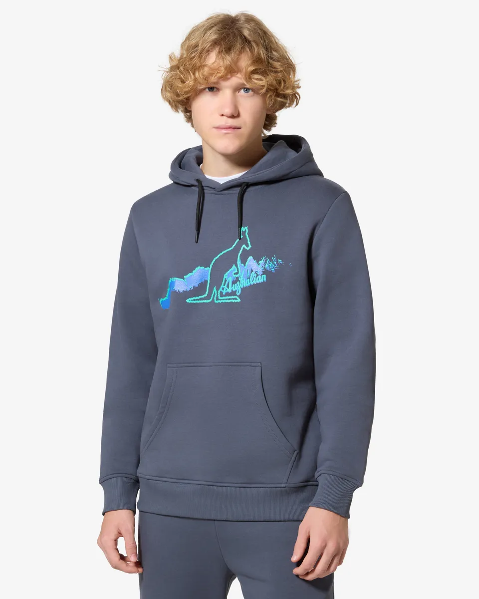 australian-road-hoodie-archive-grigio-titanio-felpa-con-cappuccio image 1